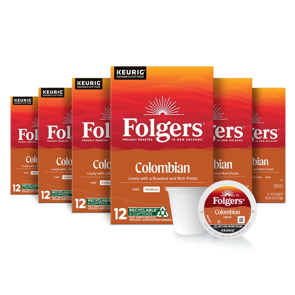 Folgers Black Silk, Dark Roast Coffee, Keurig K-Cup Pods, 12-Count Boxes (Pack of 6)
