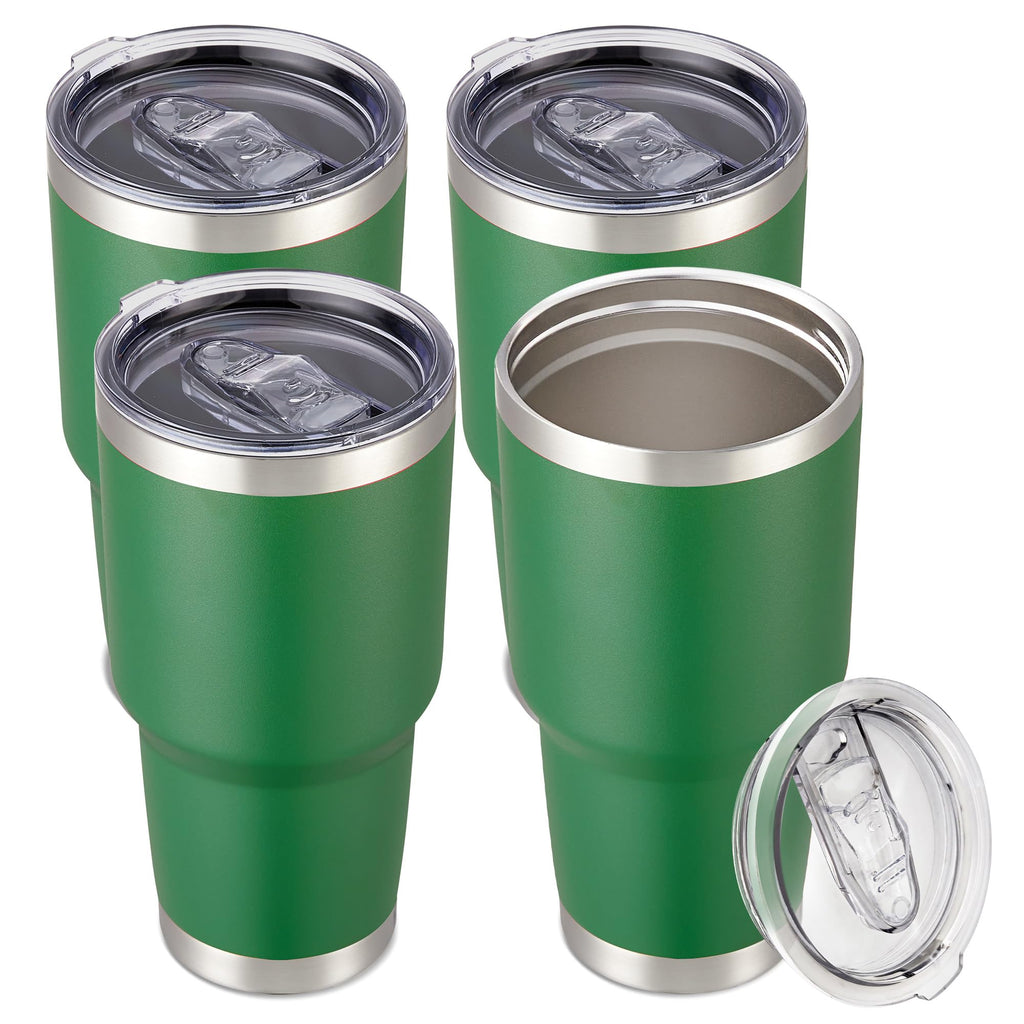 30 oz Tumbler with Lid Stainless Steel Tumblers Bulk Vacuum Insulated Cup Reusable Powder Coated Travel Mug Double Wall Leak Proof Cups Keep Cold Drinks for 12 Hours Black, Set of 8