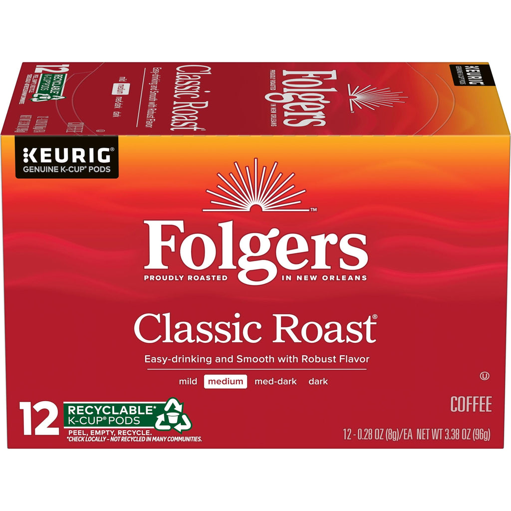 Folgers Black Silk, Dark Roast Coffee, Keurig K-Cup Pods, 12-Count Boxes (Pack of 6)