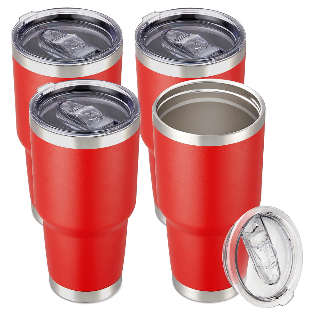 30 oz Tumbler with Lid Stainless Steel Tumblers Bulk Vacuum Insulated Cup Reusable Powder Coated Travel Mug Double Wall Leak Proof Cups Keep Cold Drinks for 12 Hours Black, Set of 8