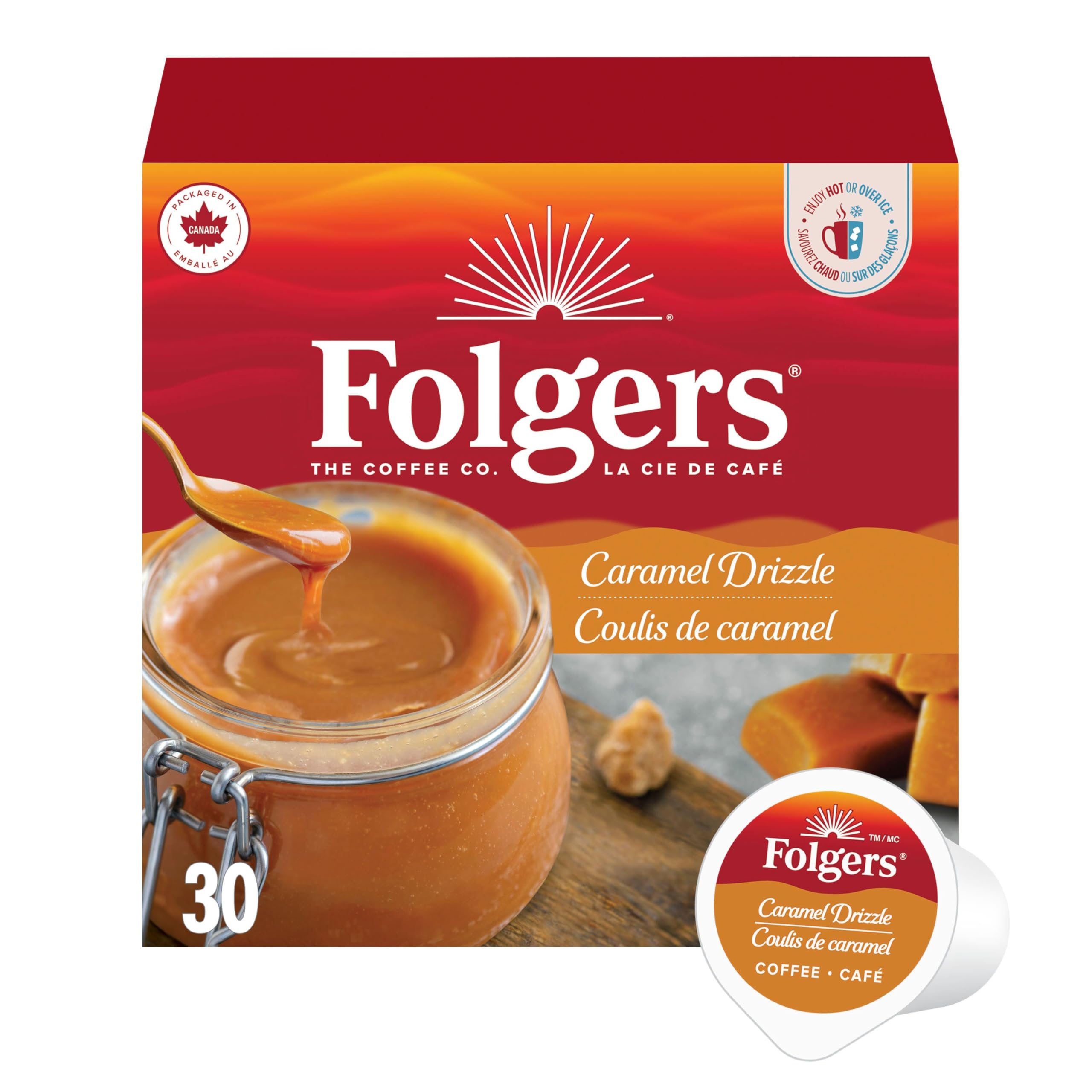 Folgers French Vanilla Artificially Flavored Coffee, Keurig K-Cup pods, 10 Count Box (Pack of 6)