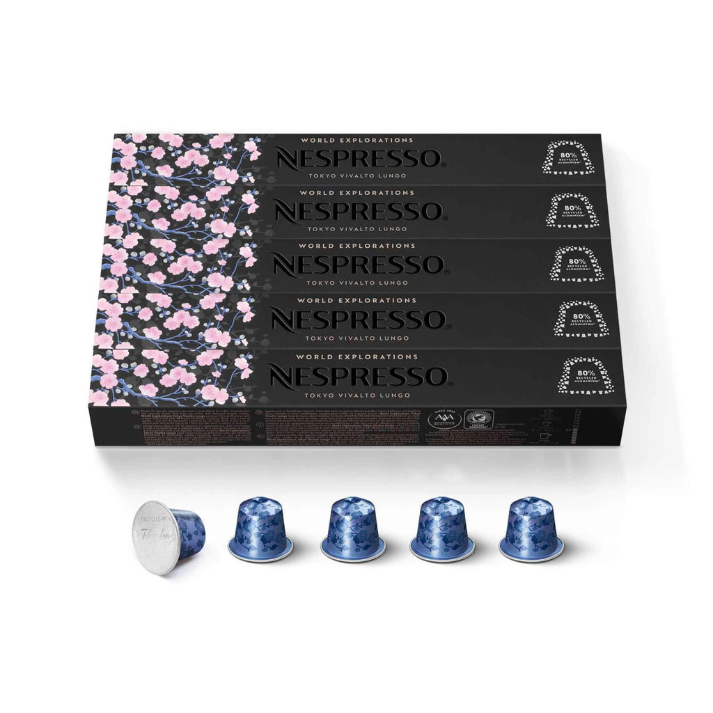 Nespresso Capsules Original Line, Morning Lungo Blends Variety Pack, Mild to Medium to Dark Roast Coffee, 50-Count Coffee Pods