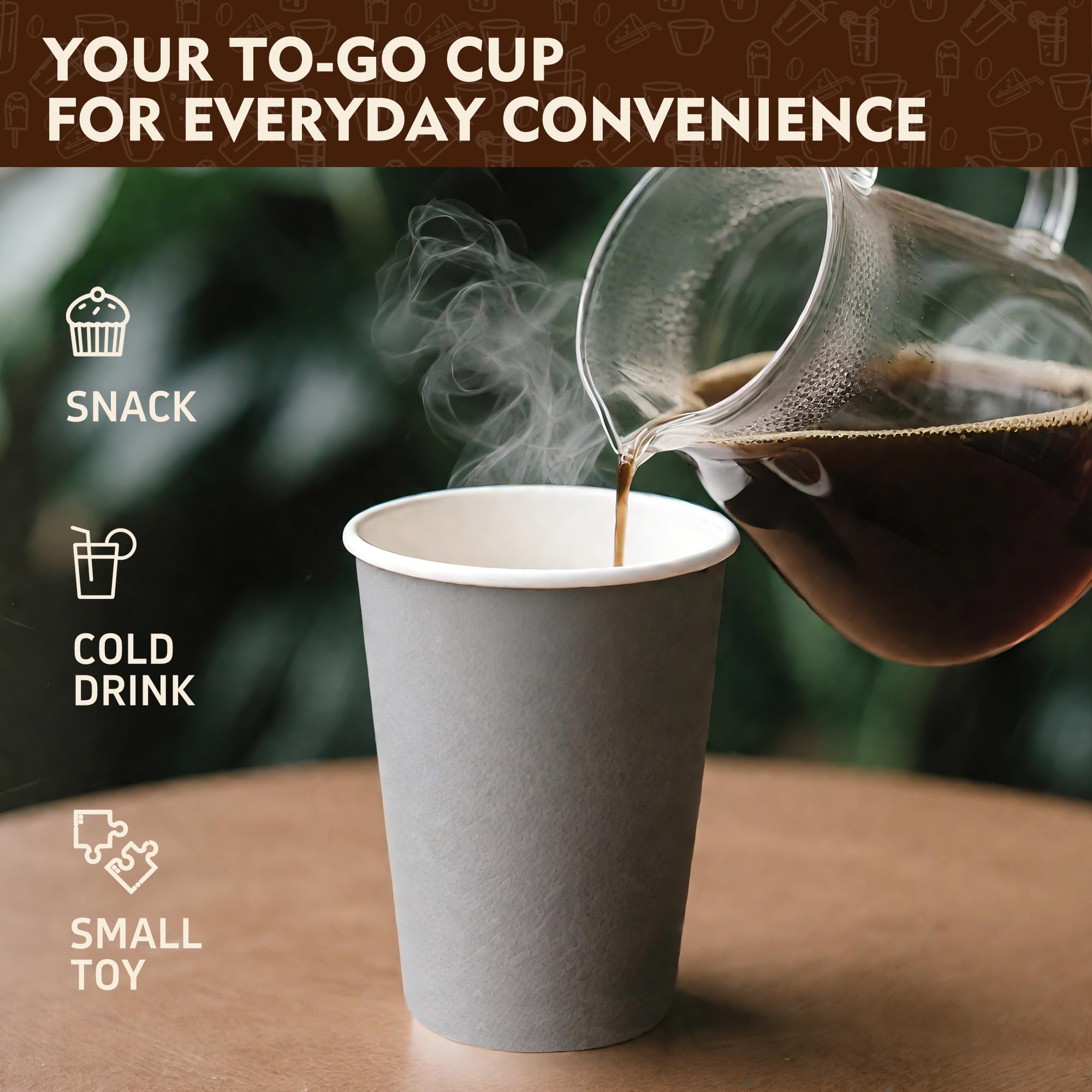 YEEHAW 100 Pack 16 oz Disposable Coffee Cups with Lids, Heat & Leak-proof Paper Cups, to Go Coffee Cups for Hot & Cold Beverage