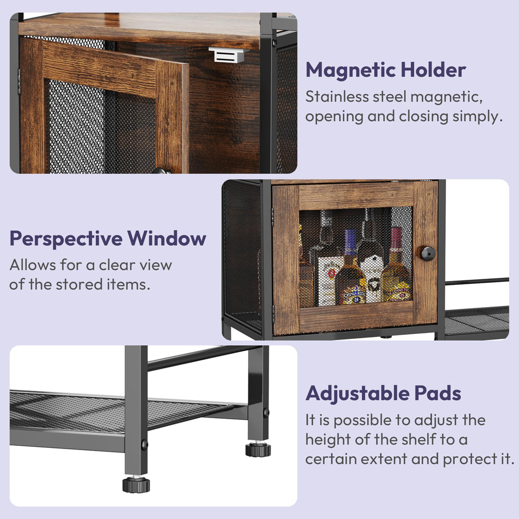 SWTYMIKI Coffee Bar Cabinet for Home - Farmhouse Coffee Stand Station Multi-Purpose Buffet Sideboard Cabinet with Drawers - Kitchen Bar Table for Living Room, Corner, Small Space, Espresso