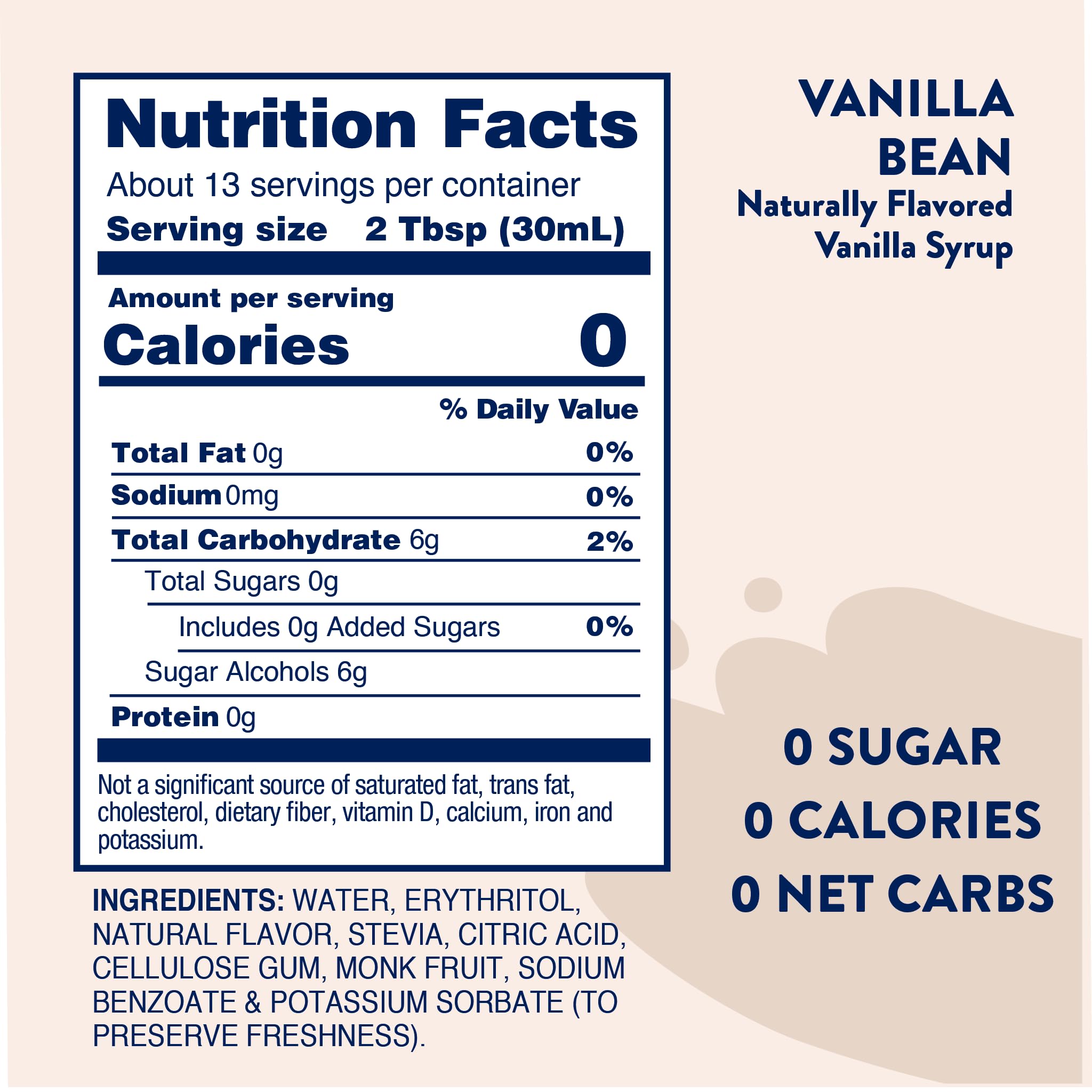 Jordan's Skinny Mixes Sugar Free Coffee Syrup, Cinnamon Dolce Coffee Flavoring Syrup, Naturally Sweetened Zero Calorie Drink Mix, Lattes, Baking or Protein Shake, Dairy & Gluten Free, 12.7 Fl Oz