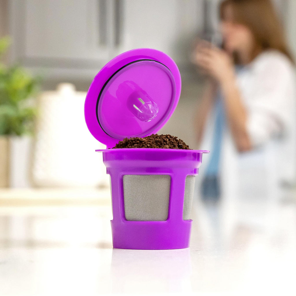 Perfect Pod 1-Stream Cafe Save Reusable K Cup Pod Coffee Filters - Refillable Coffee Pod Capsules with Built-In, Integrated Mesh Strainer for use with Keurig & Select Single Cup Coffee Makers, 4-Pack