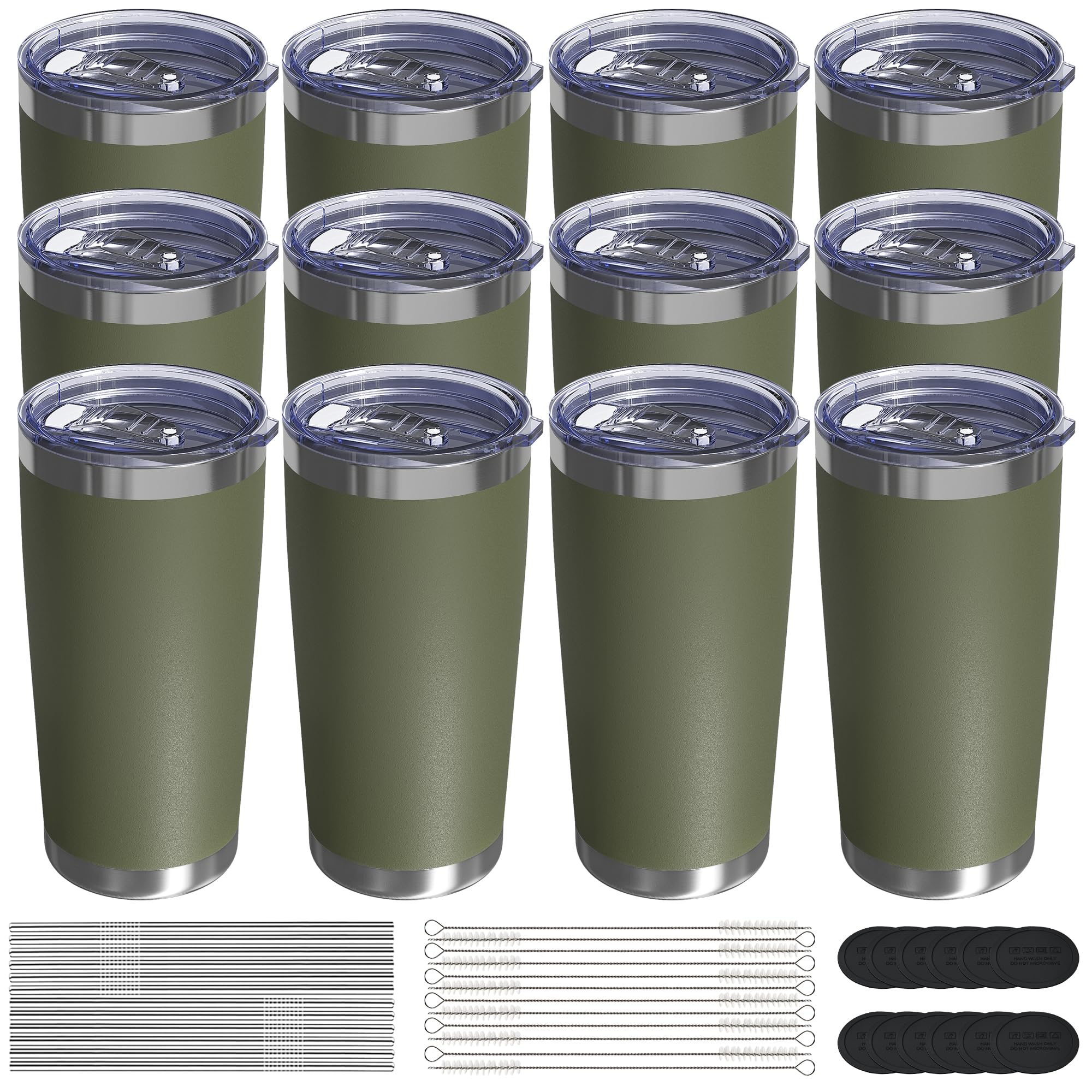 Travel Coffee Tumbler 20oz, Travel Coffee Mug with Dual Lids and Straw, Stainless Steel Double Wall Vacuum Insulated Tumbler for Hot/Iced Drinks (Textured Matte, Navy Blue)