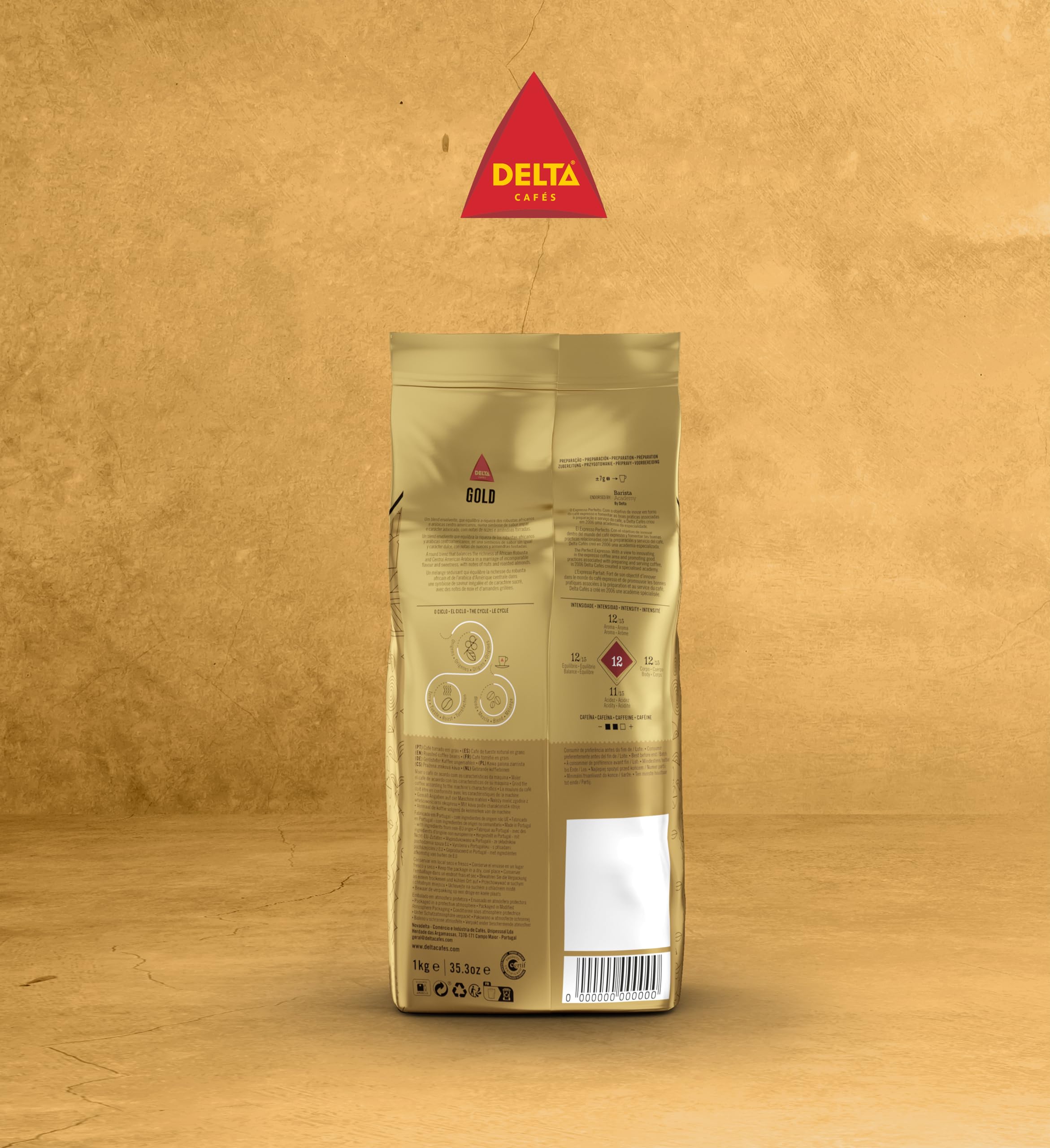 Delta Cafés Gold Whole Bean Coffee 35.2oz Medium Roast Coffee