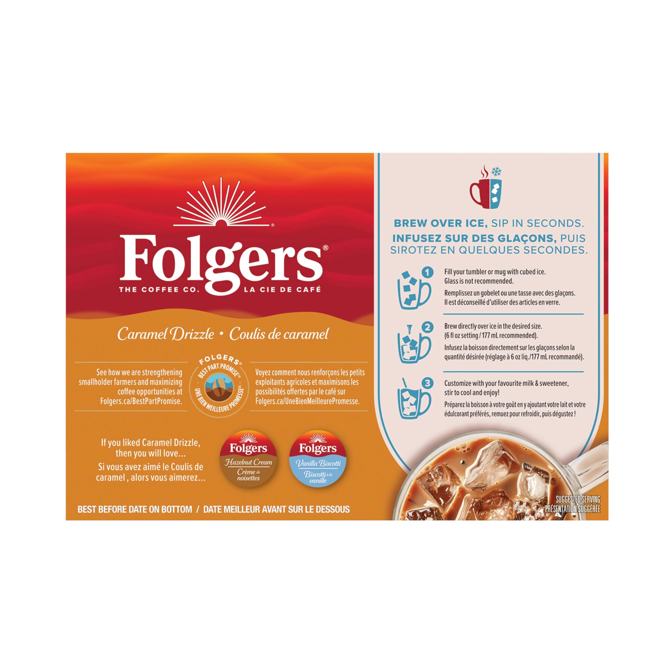 Folgers French Vanilla Artificially Flavored Coffee, Keurig K-Cup pods, 10 Count Box (Pack of 6)