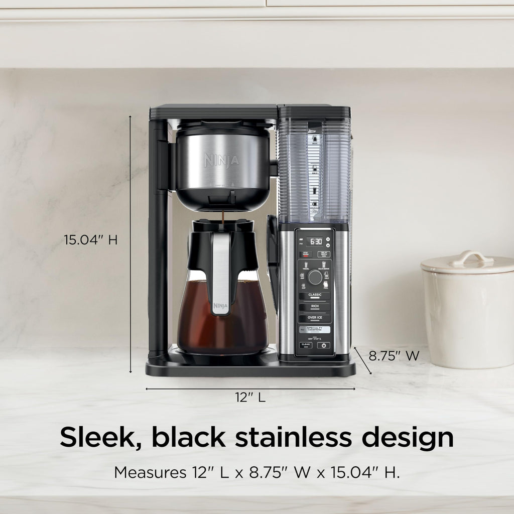 Ninja Specialty Coffee Maker | Includes 10-Cup Carafe, Fold-Away Frother, Permanent Filter & Removable, Dishwasher Safe Reservoir | 6 Brew Styles, 8 Cup to Travel Mug to Pot Sizes | Black | CM401