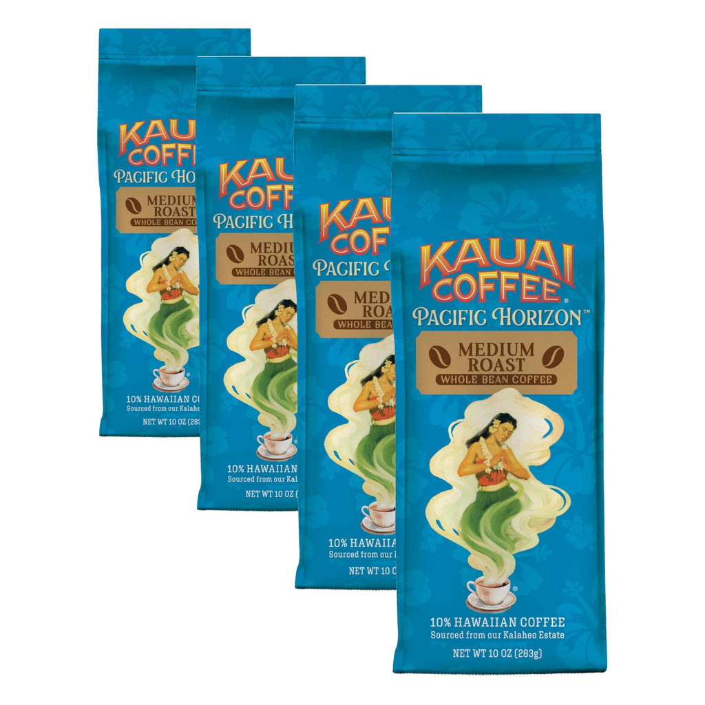 Kauai Coffee Whole Bean Coffee – Smooth, Non-Bitter Pure Arabica – Light Floral Notes & Bright Aroma – Grown on Hawaii's Largest Coffee Farm – Koloa Estate Medium Roast, 1 Pack of 10oz