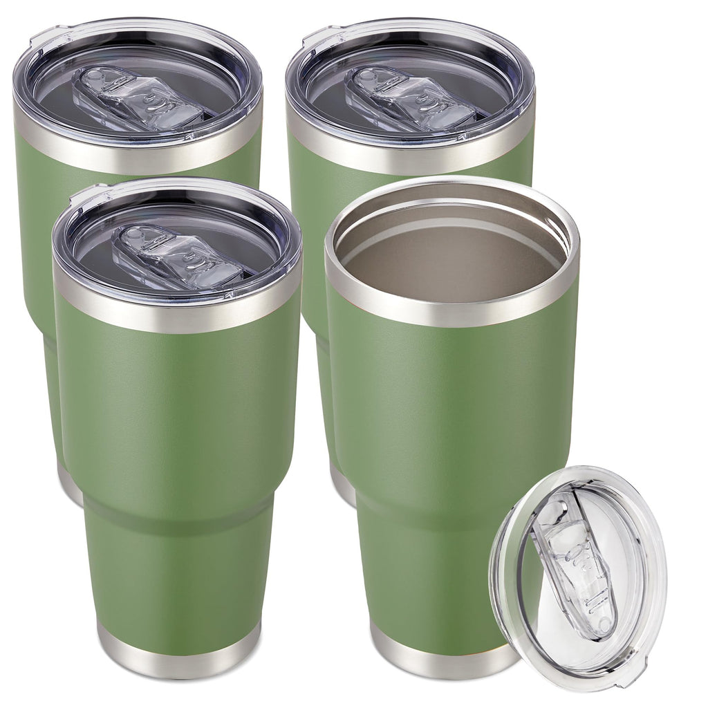 30 oz Tumbler with Lid Stainless Steel Tumblers Bulk Vacuum Insulated Cup Reusable Powder Coated Travel Mug Double Wall Leak Proof Cups Keep Cold Drinks for 12 Hours Black, Set of 8