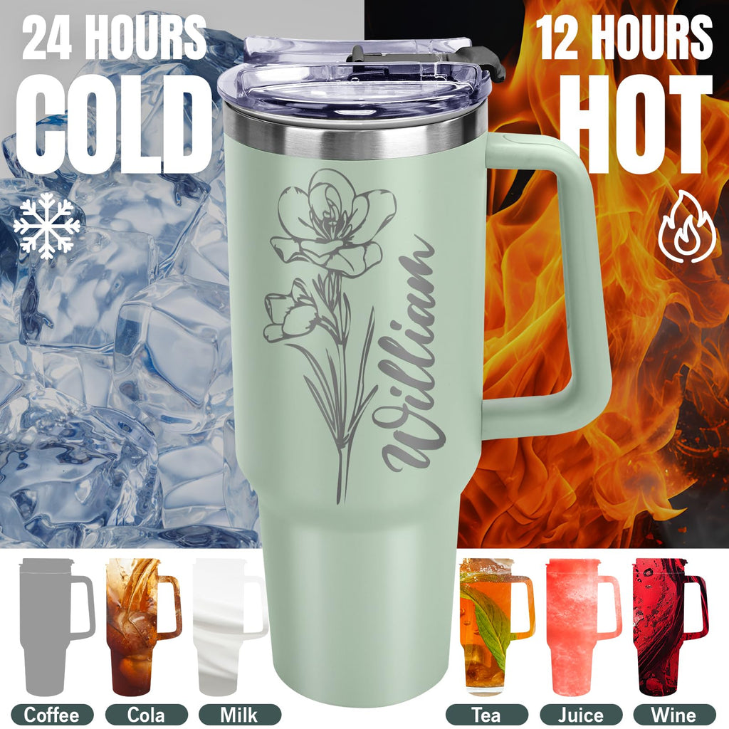 Personalized Tumbler Custom Coffee Tumbler Laser Engrave with Name 20 Oz Stainless Steel Travel Tumbler Cup Mug Personalized Gifts for Birthday Christmas Anniversary for Men Women Kids