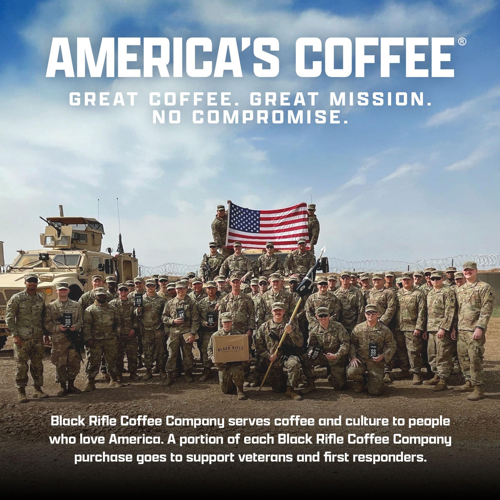 Black Rifle Coffee Company Just Black, 18oz Bag, Ground Coffee Medium Roast - Roasted Blend Made from Arabica Beans - Colombian & Brazilian Beans - Veteran Founded & American Made