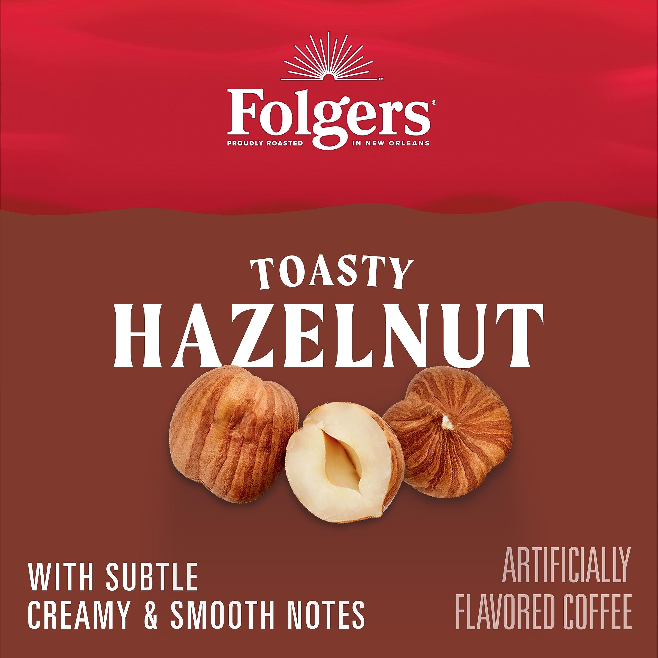 Folgers French Vanilla Artificially Flavored Coffee, Keurig K-Cup pods, 10 Count Box (Pack of 6)
