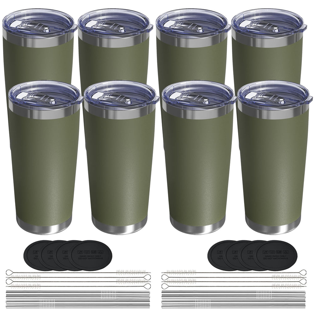 Travel Coffee Tumbler 20oz, Travel Coffee Mug with Dual Lids and Straw, Stainless Steel Double Wall Vacuum Insulated Tumbler for Hot/Iced Drinks (Textured Matte, Navy Blue)