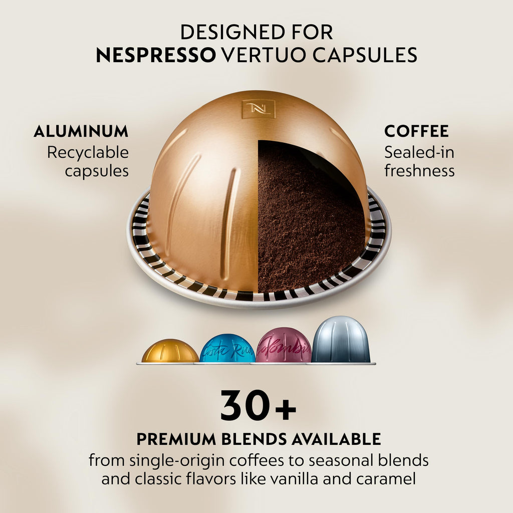 Nespresso Capsules Vertuo, Melozio, Medium Roast Coffee, 30-Count Coffee Pods, Brews 7.8oz.