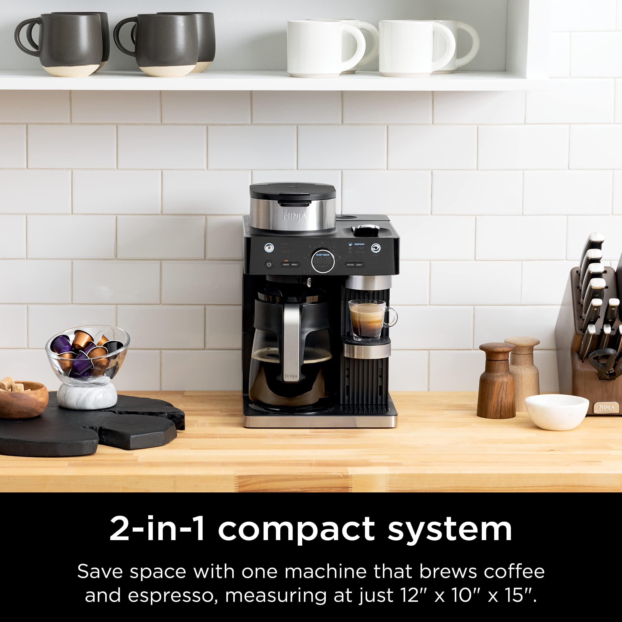 Ninja 12-Cup Programmable Coffee Brewer, 2 Brew Styles, Adjustable Warm Plate, 60oz Water Reservoir, Delay Brew - Black/Stainless Steel