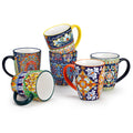 vancasso SIMI 16 oz Large Coffee Mugs Set of 6 – Bohemian Ceramic Cups with Handle, Perfect for Latte, Tea, Hot Chocolate, Dishwasher & Microwave Safe Ideal Gift