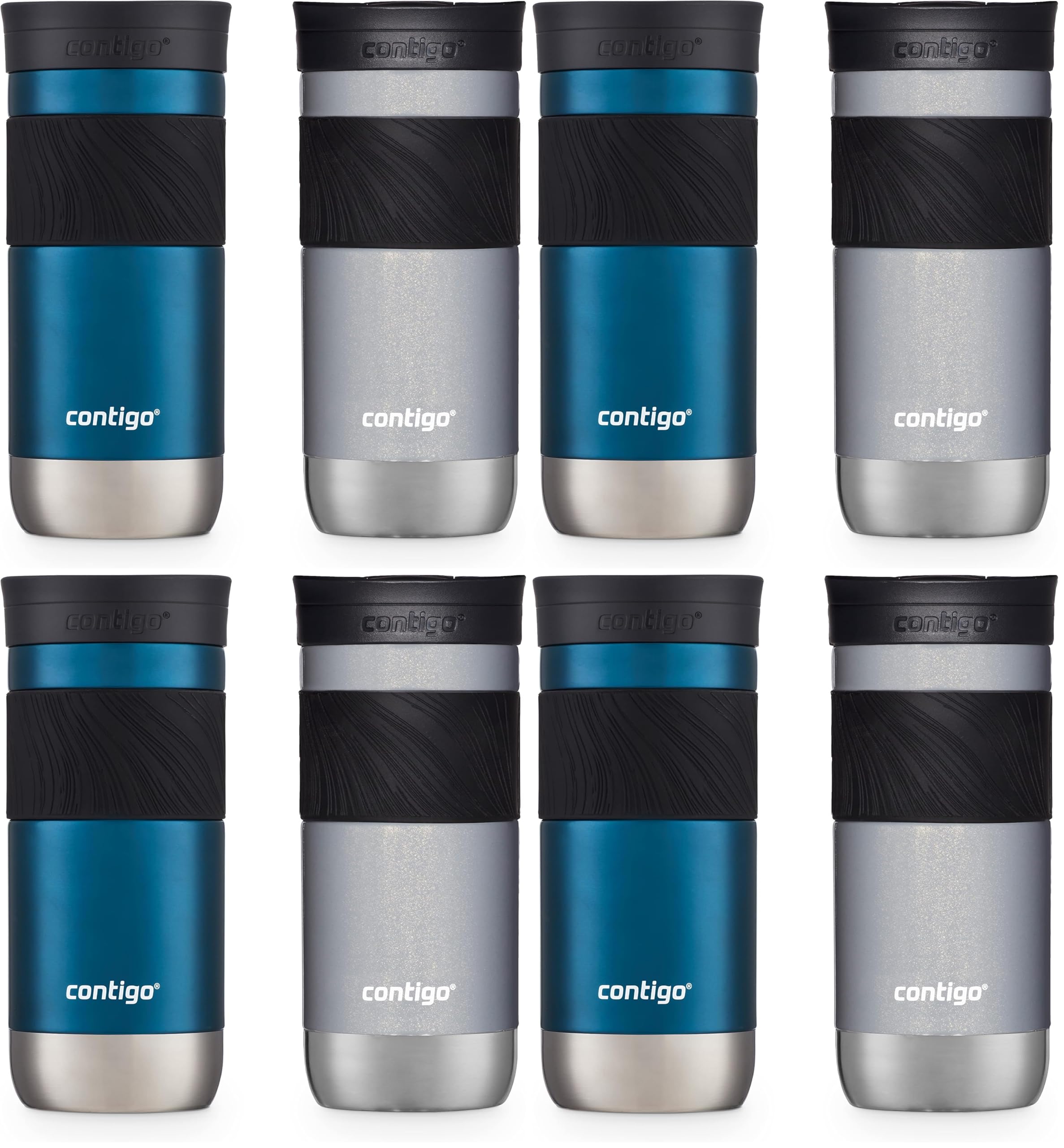 Contigo Byron Vacuum-Insulated Stainless Steel Travel Mug with Leak-Proof Lid Reusable Coffee Mug or Water Bottle BPA-Free 16oz Licorice Keeps Beverages Hot for 6 Hours or Cold for 12 Hours