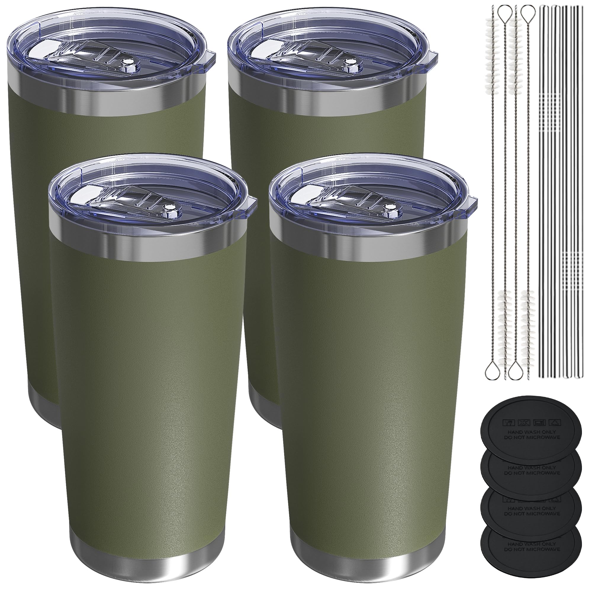 Travel Coffee Tumbler 20oz, Travel Coffee Mug with Dual Lids and Straw, Stainless Steel Double Wall Vacuum Insulated Tumbler for Hot/Iced Drinks (Textured Matte, Navy Blue)