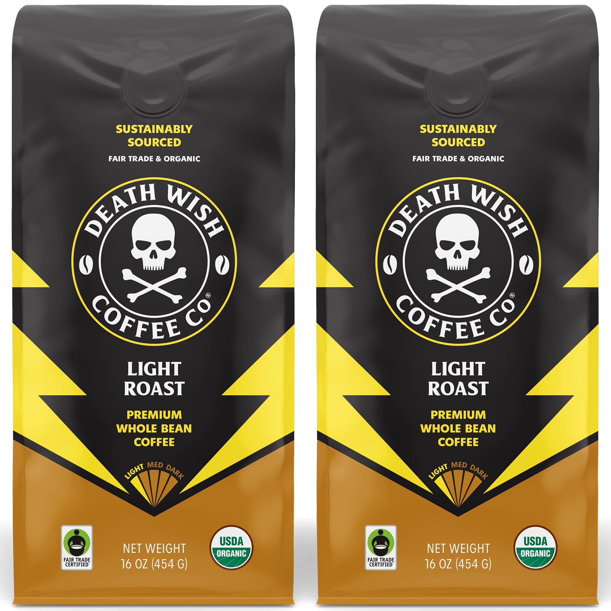 Death Wish Coffee, Valhalla Java Odinforce Blend Whole Bean, USDA Organic and Fair Trade, 12 oz (Pack of 1)