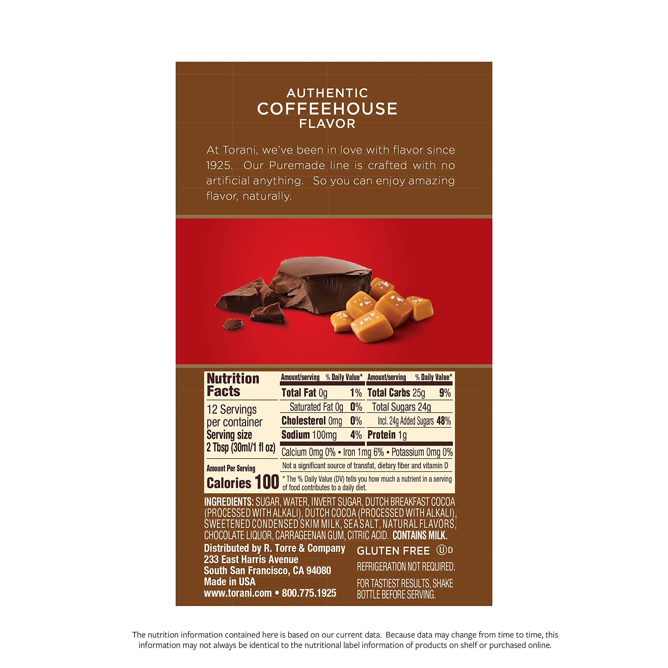 Torani Puremade Dessert & Drink Sauce Variety Pack, Chocolate Caramel, Dark Chocolate, White Chocolate & Caramel, 16.5 fl oz (Set of 4)