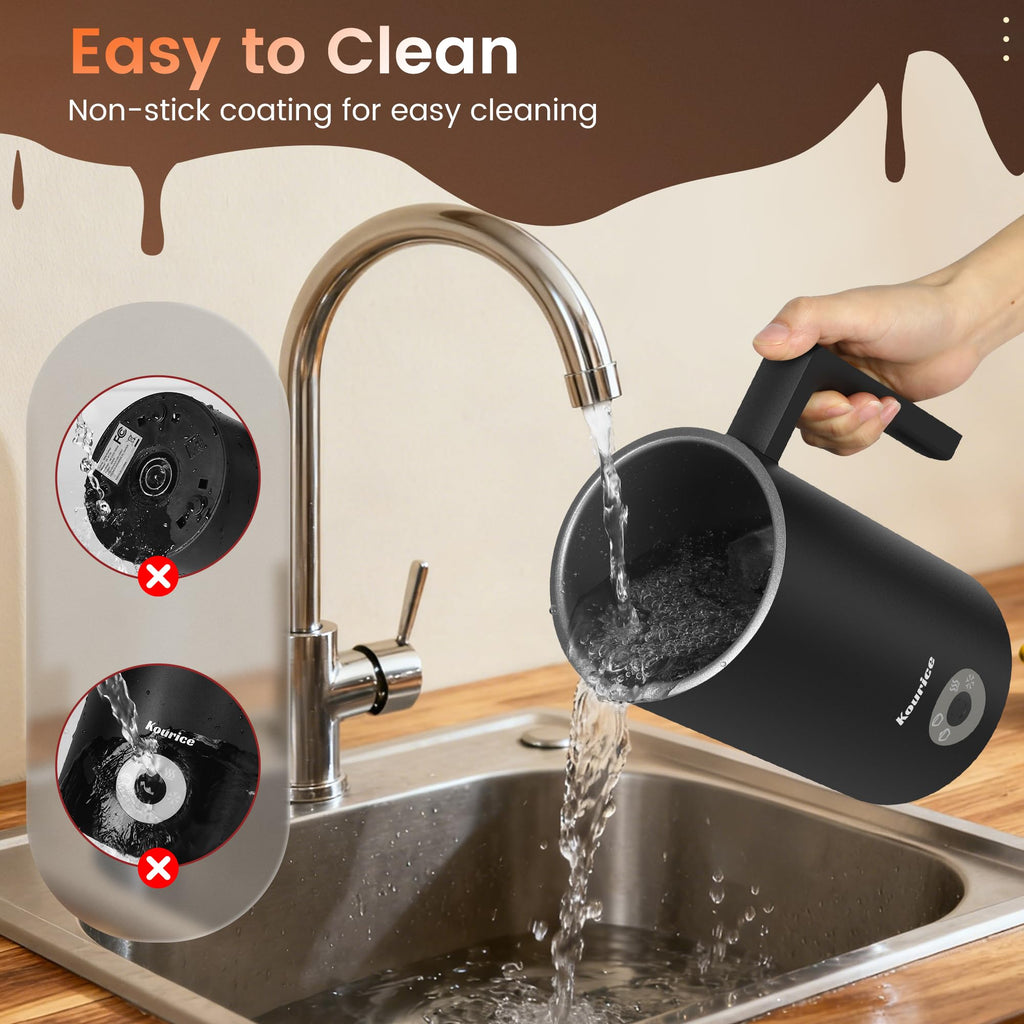 4-in-1 Electric Milk Frother & Steamer – Automatic Frother Machine, Barista-Style Hot & Cold Foam for Lattes, Cappuccinos, Iced Coffee, Quiet, One-Touch, Easy to Clean