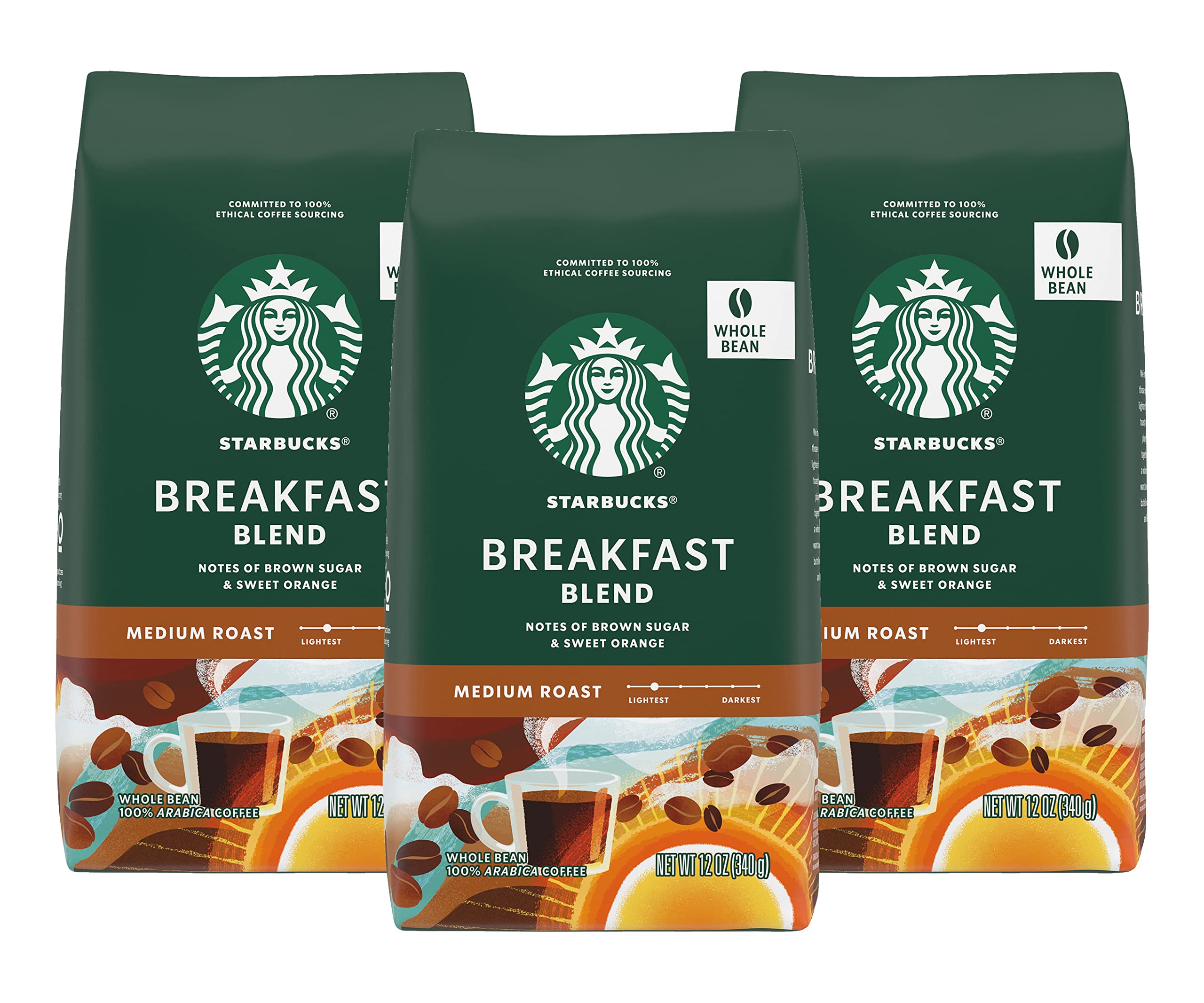 Starbucks Whole Coffee Beans, Medium Roast Hot or Iced Coffee, Pike Place Roast, 28 oz
