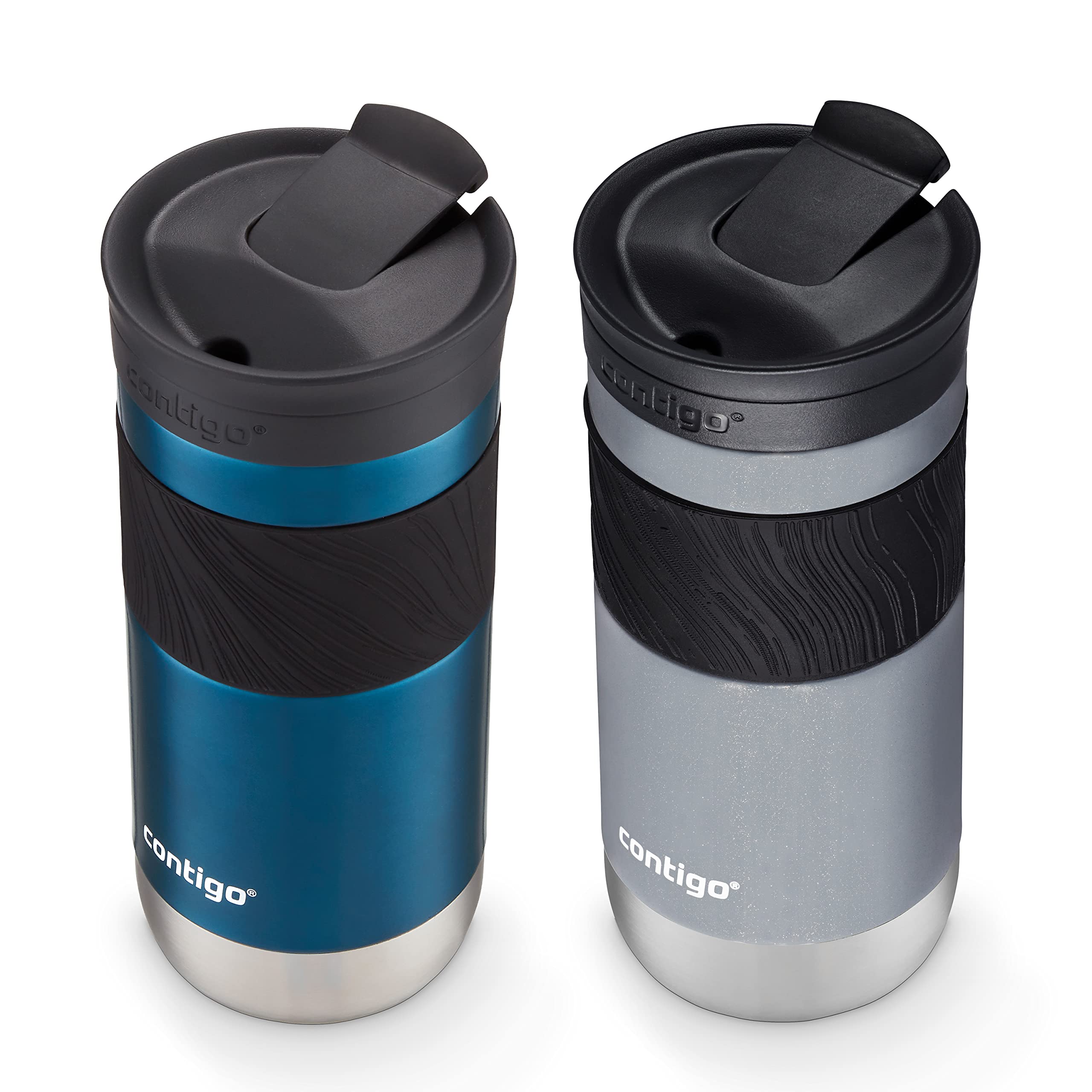 Contigo Byron Vacuum-Insulated Stainless Steel Travel Mug with Leak-Proof Lid Reusable Coffee Mug or Water Bottle BPA-Free 16oz Licorice Keeps Beverages Hot for 6 Hours or Cold for 12 Hours