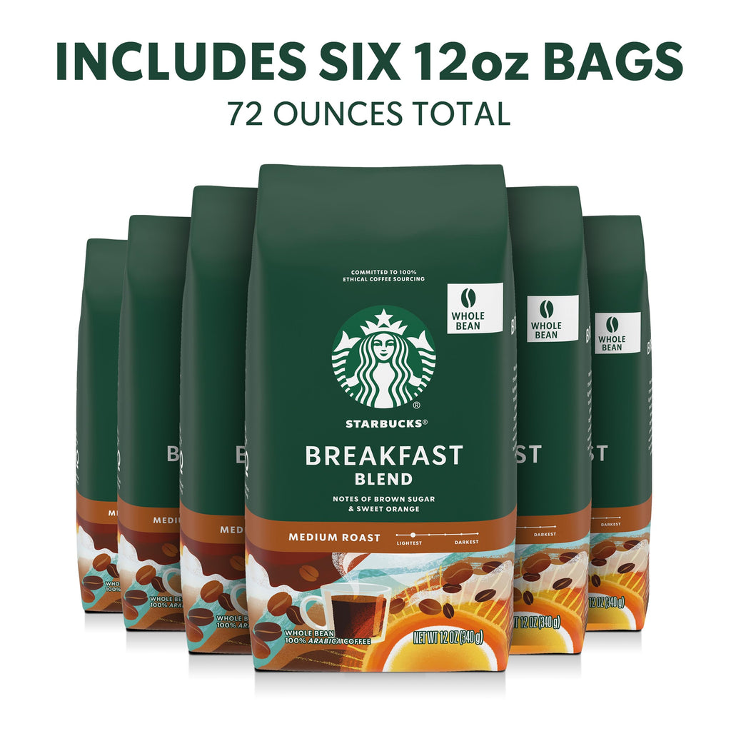 Starbucks Whole Coffee Beans, Medium Roast Hot or Iced Coffee, Pike Place Roast, 28 oz