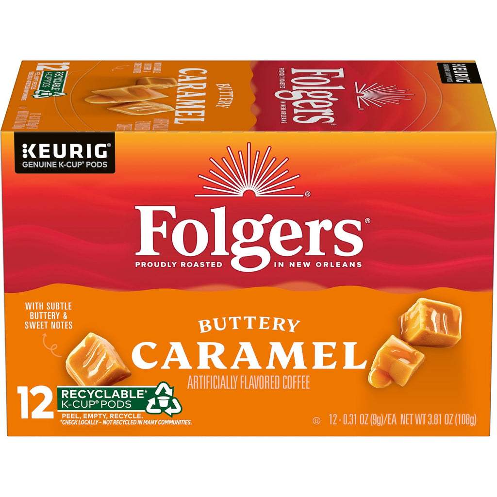 Folgers French Vanilla Artificially Flavored Coffee, Keurig K-Cup pods, 10 Count Box (Pack of 6)