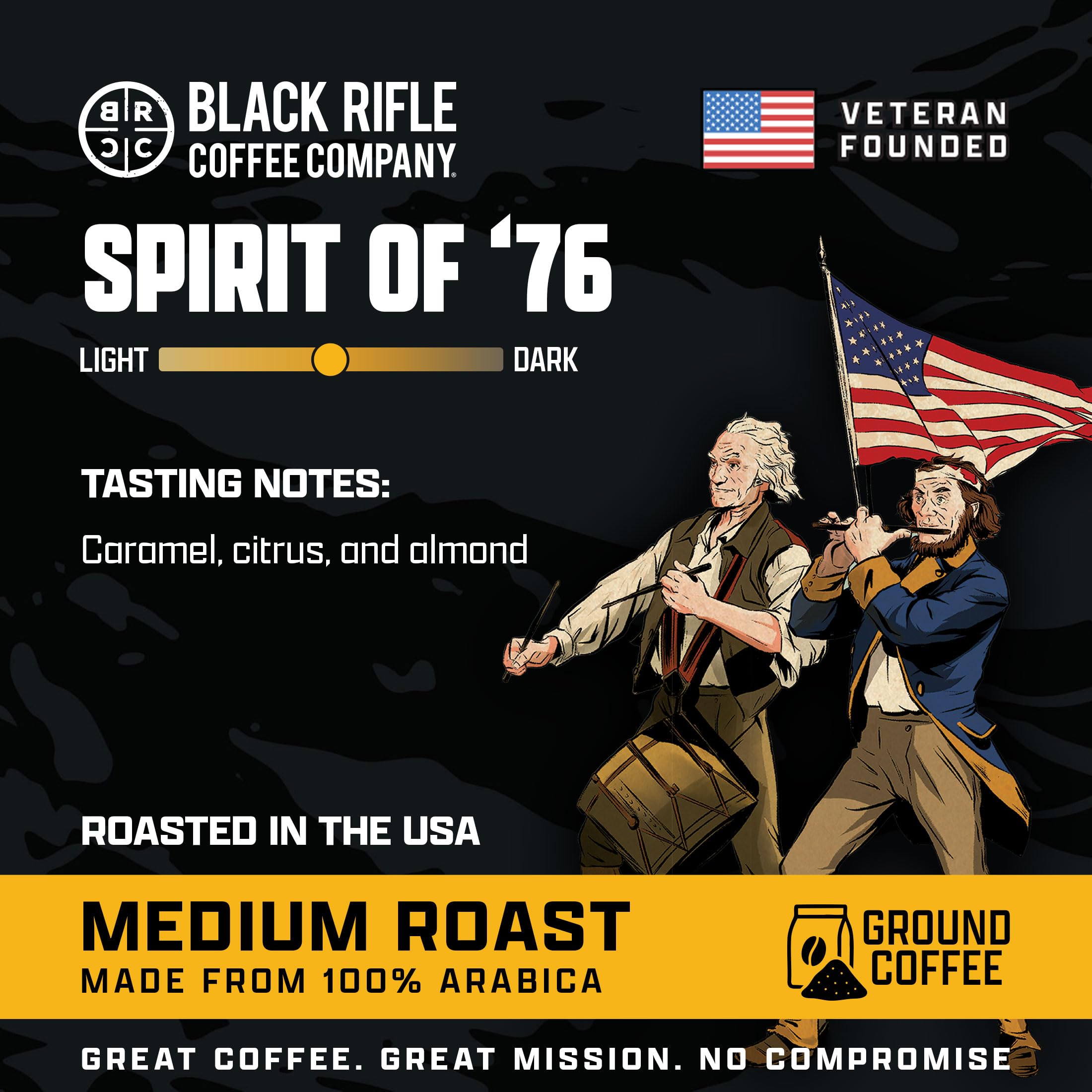 Black Rifle Coffee Company Just Black, 18oz Bag, Ground Coffee Medium Roast - Roasted Blend Made from Arabica Beans - Colombian & Brazilian Beans - Veteran Founded & American Made