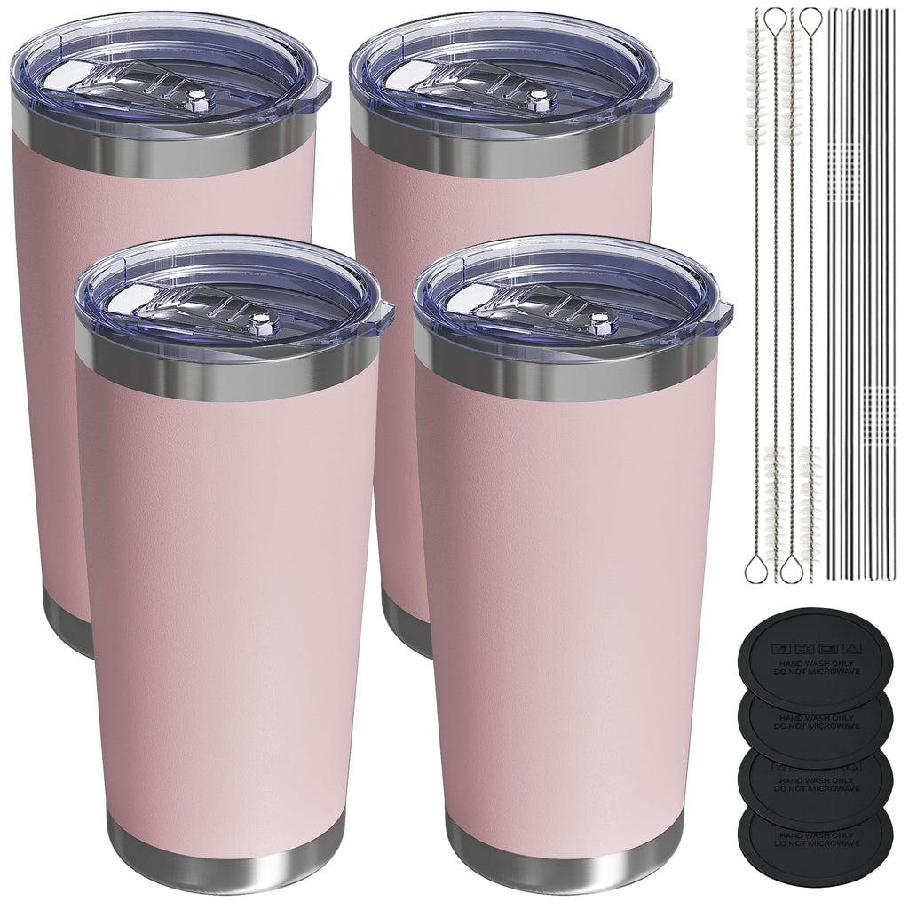 Travel Coffee Tumbler 20oz, Travel Coffee Mug with Dual Lids and Straw, Stainless Steel Double Wall Vacuum Insulated Tumbler for Hot/Iced Drinks (Textured Matte, Navy Blue)