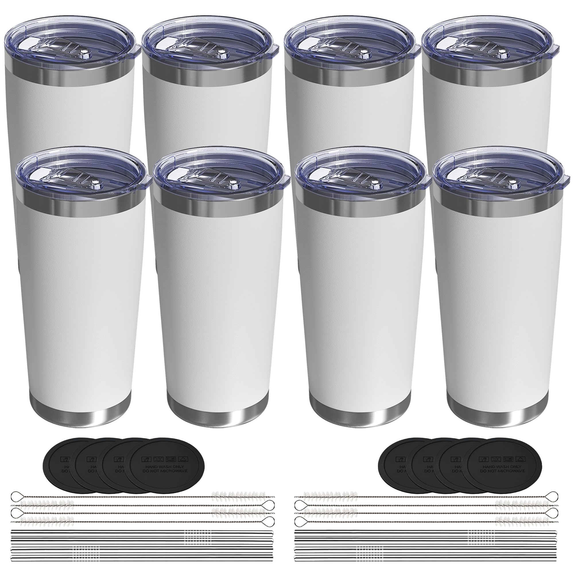 Travel Coffee Tumbler 20oz, Travel Coffee Mug with Dual Lids and Straw, Stainless Steel Double Wall Vacuum Insulated Tumbler for Hot/Iced Drinks (Textured Matte, Navy Blue)