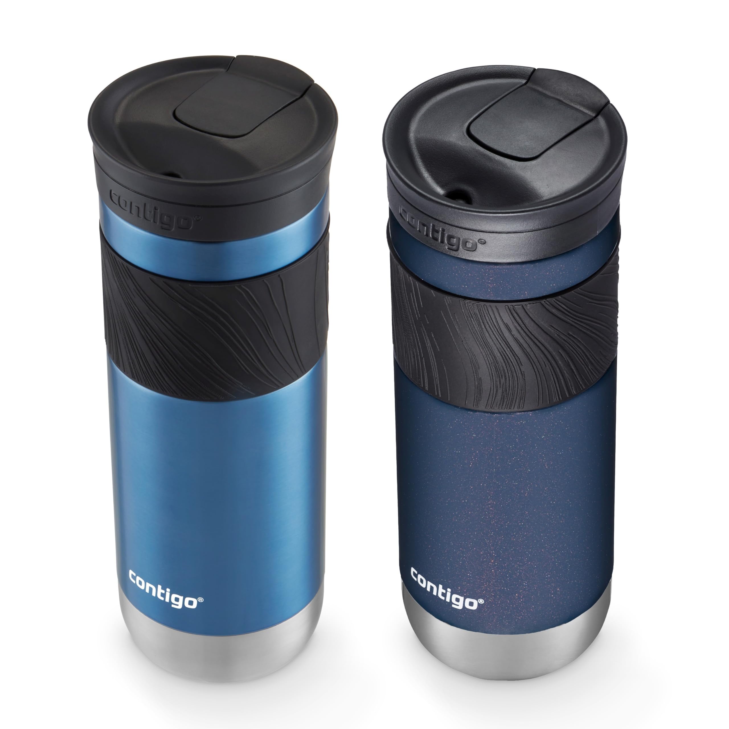 Contigo Byron Vacuum-Insulated Stainless Steel Travel Mug with Leak-Proof Lid Reusable Coffee Mug or Water Bottle BPA-Free 16oz Licorice Keeps Beverages Hot for 6 Hours or Cold for 12 Hours