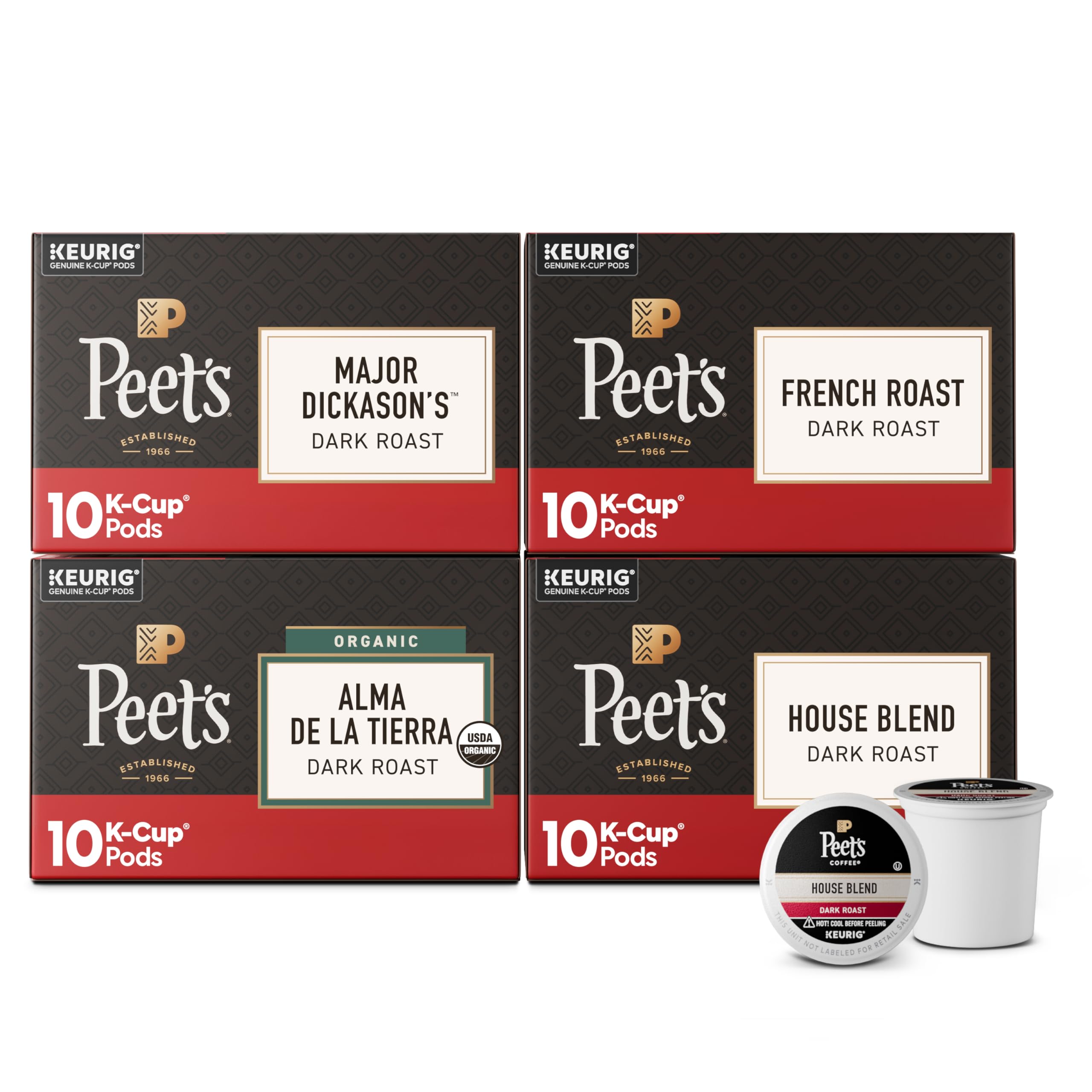 Peet's Coffee, Dark Roast Keurig K-Cup Pods, 100% Arabica Coffee - Major Dickason's Blend 75 Count (1 Box of 75 Pods)