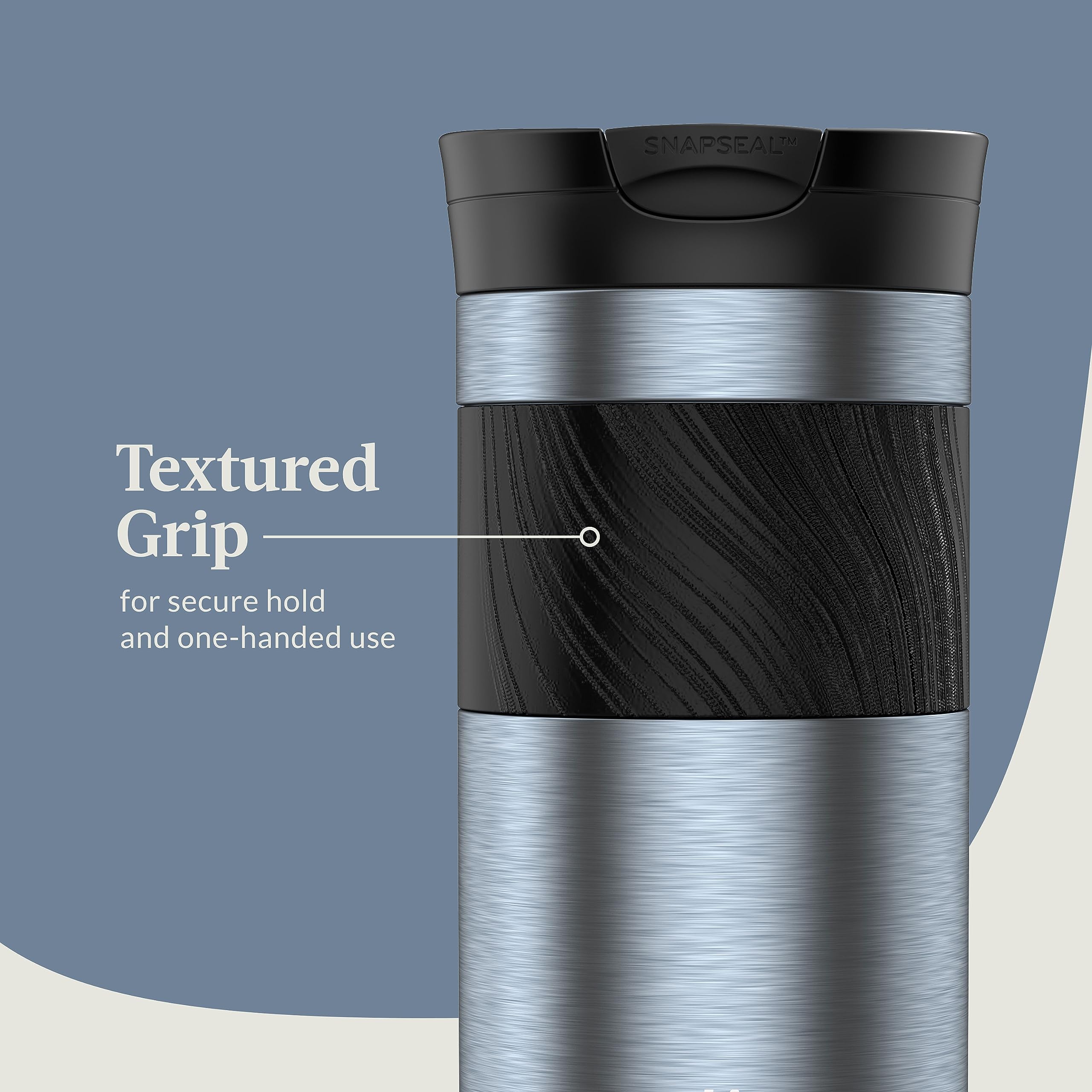 Contigo Byron Vacuum-Insulated Stainless Steel Travel Mug with Leak-Proof Lid Reusable Coffee Mug or Water Bottle BPA-Free 16oz Licorice Keeps Beverages Hot for 6 Hours or Cold for 12 Hours