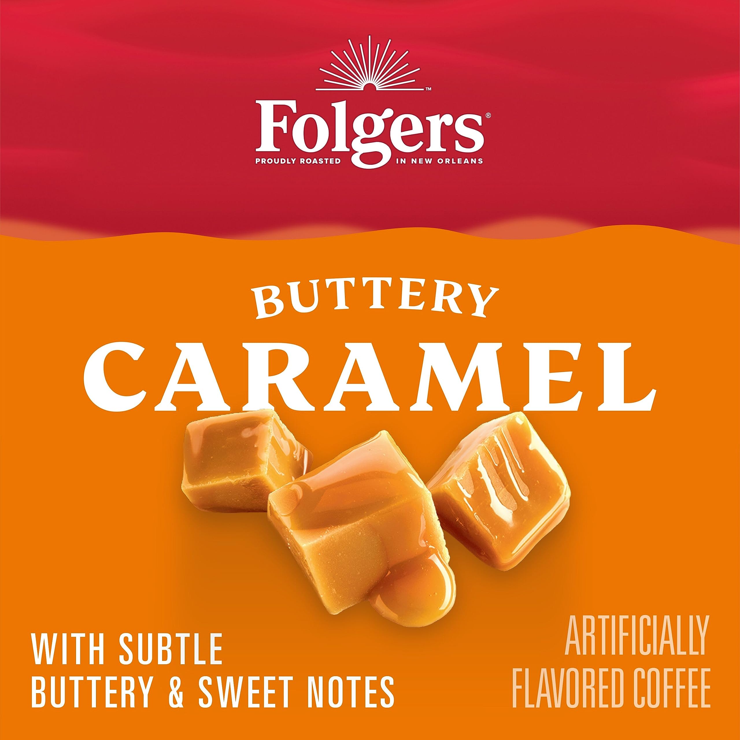 Folgers French Vanilla Artificially Flavored Coffee, Keurig K-Cup pods, 10 Count Box (Pack of 6)