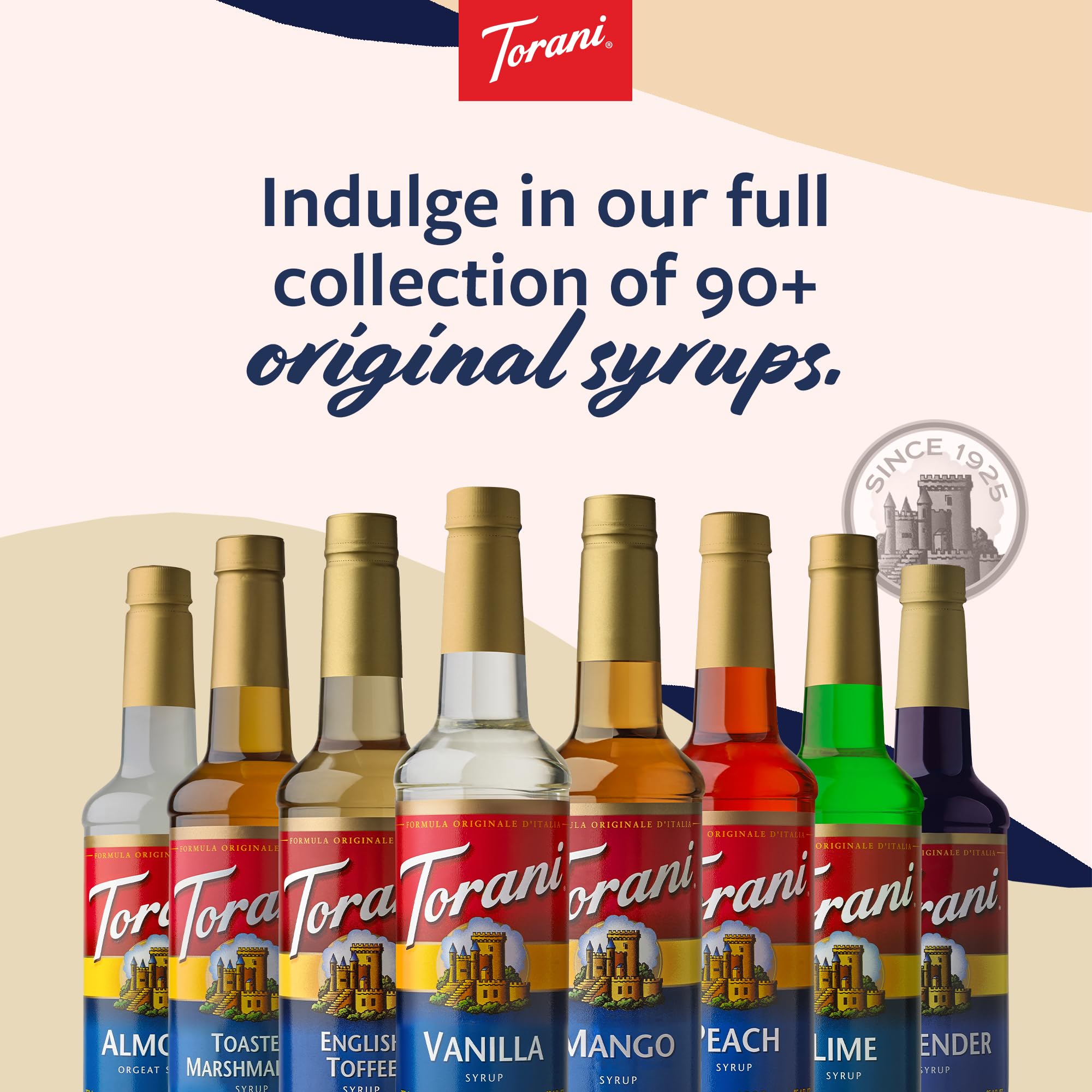 Torani Coffee Syrup, Vanilla Flavored Syrup for Drinks, Pump Included, 25.4 Fl Oz