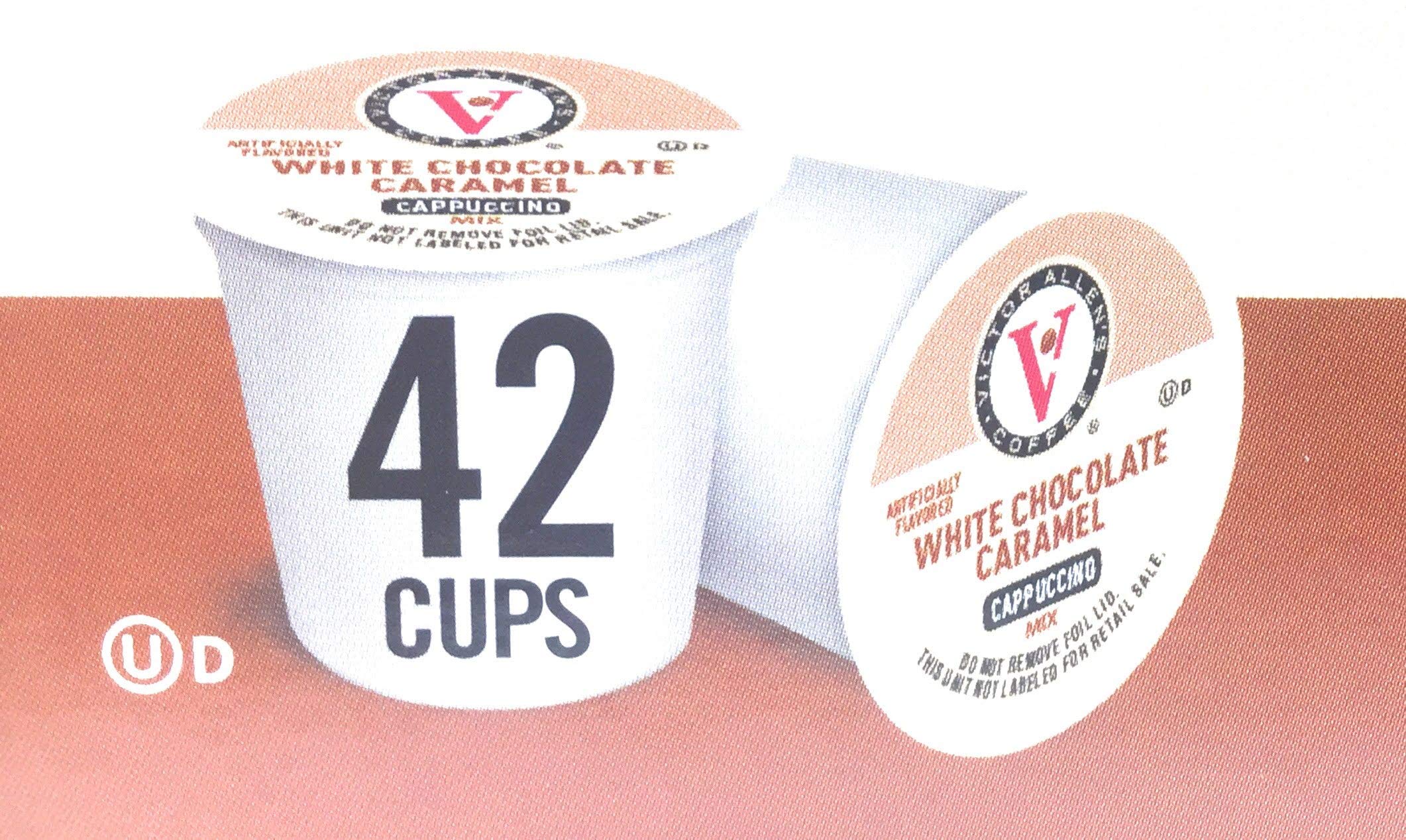 Victor Allen's Coffee White Chocolate Caramel Flavored Cappuccino, 42 Count, Single Serve Cups for Keurig K-Cup Brewers