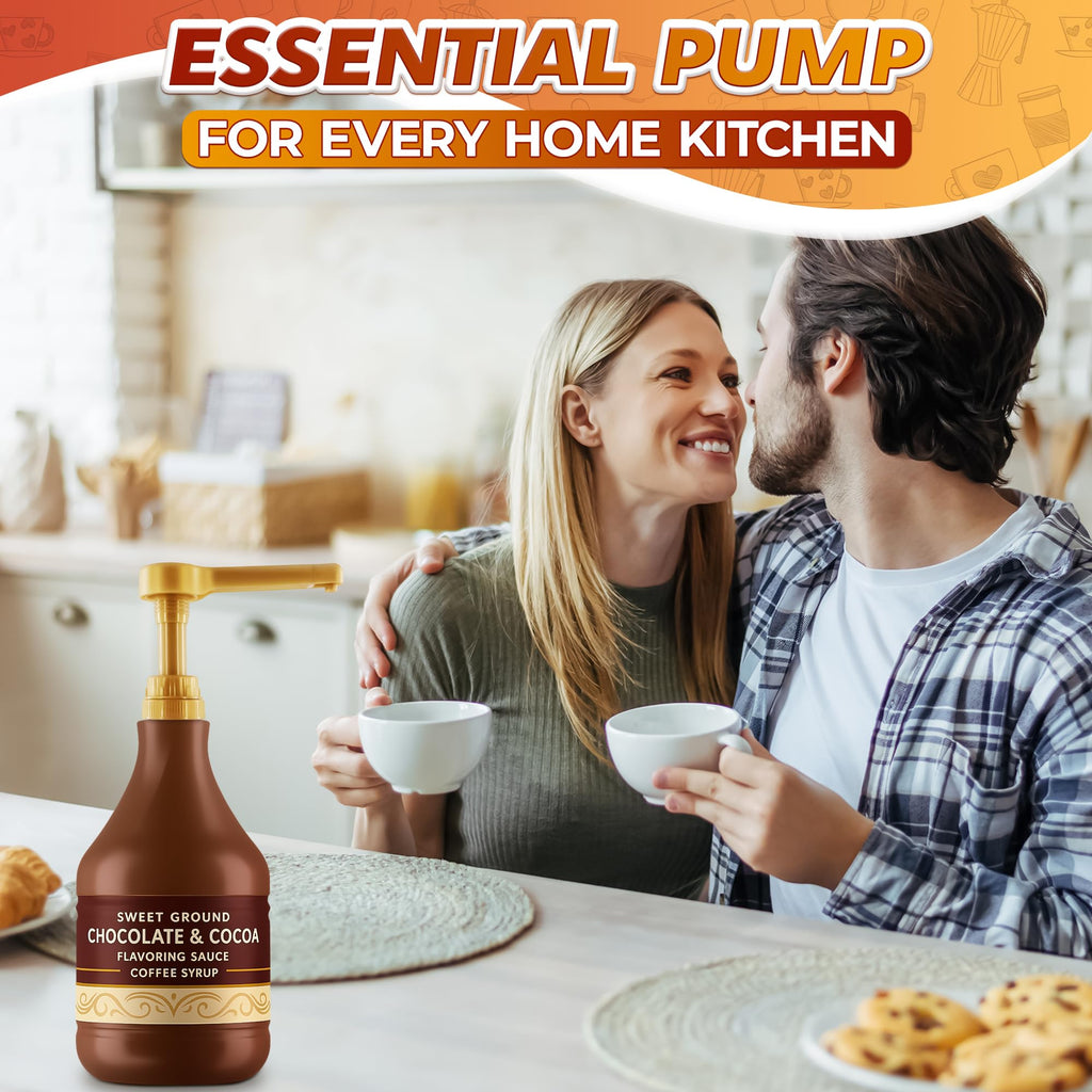 4 Pcs Coffee Syrup Pump Dispenser - Works as Skinny and Torani Syrup Pump - Fits Various 25.4 oz Bottles, Precise Dispensing 0.3oz & Lockable Design, Easy to Use & Clean, Ideal for Liquids