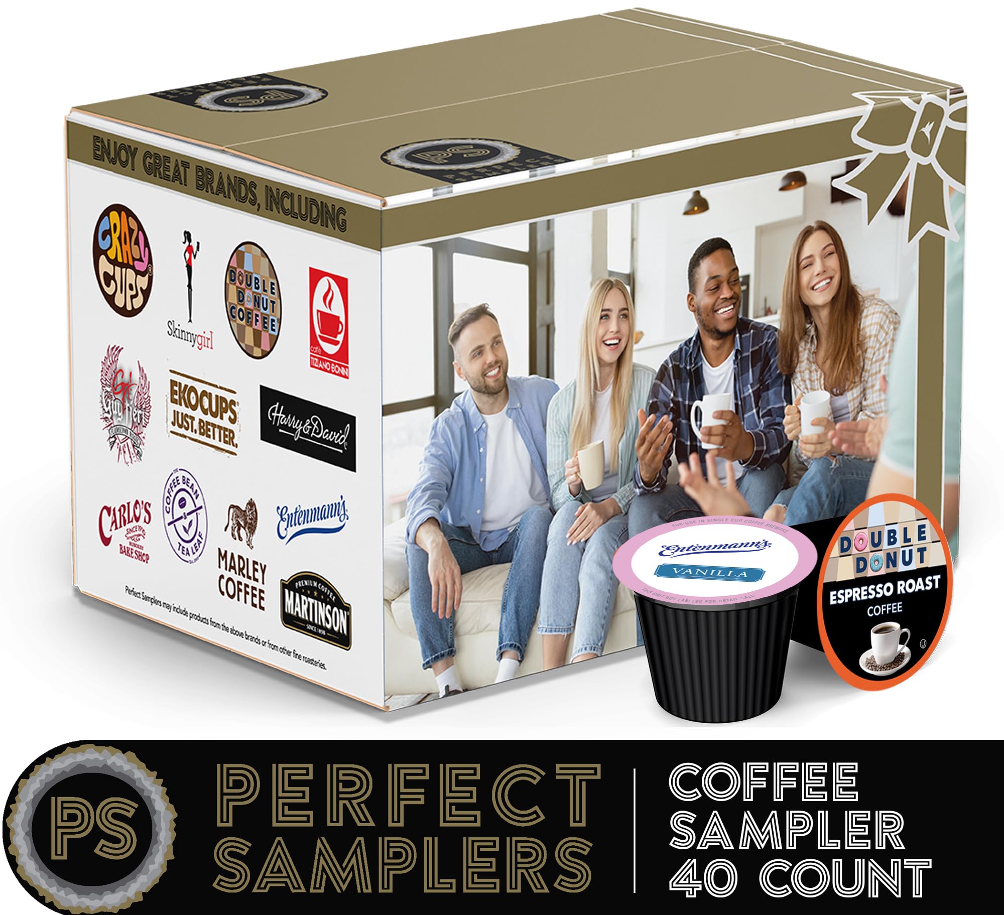 Crazy Cups Flavored Coffee Pods Variety Pack for Keurig K Cups Brewers, Assorted Flavored Coffee Sampler, 40 Count