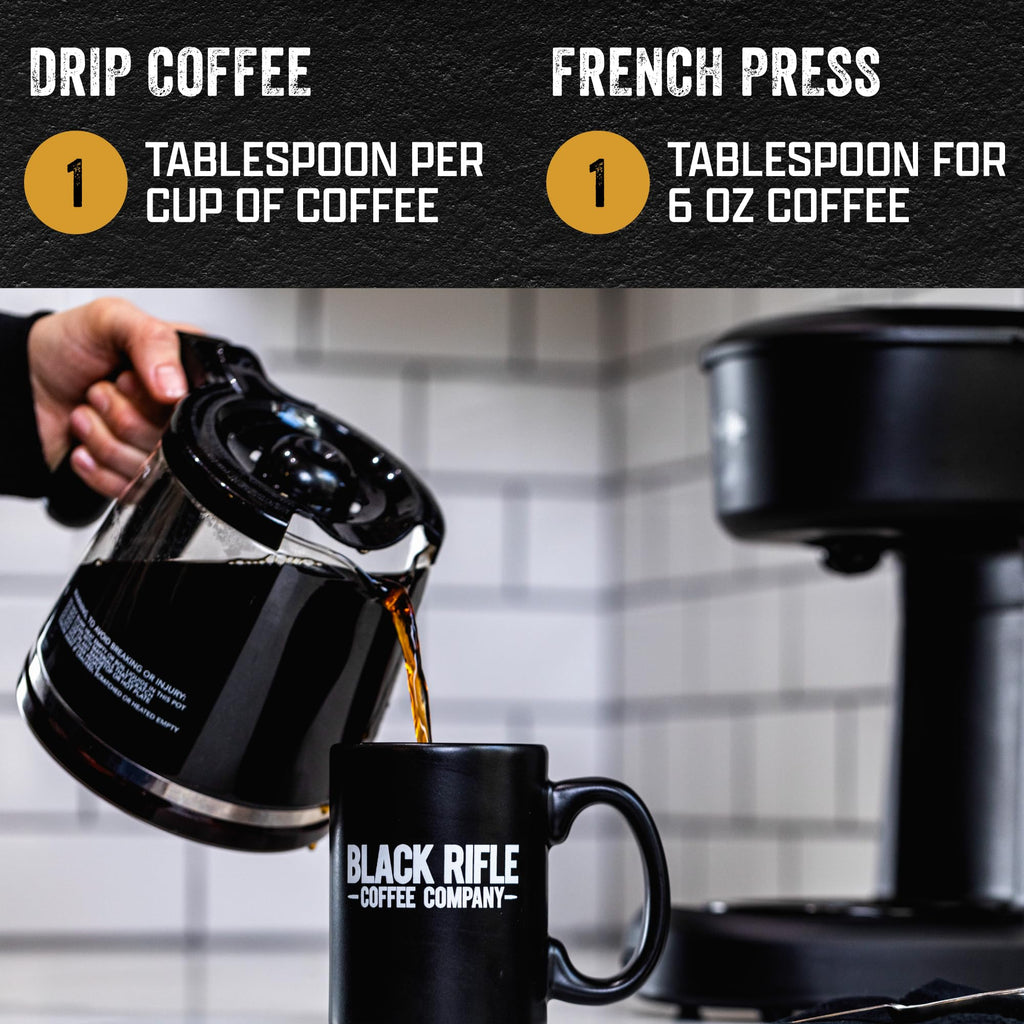 Black Rifle Coffee Company Just Black, 18oz Bag, Ground Coffee Medium Roast - Roasted Blend Made from Arabica Beans - Colombian & Brazilian Beans - Veteran Founded & American Made