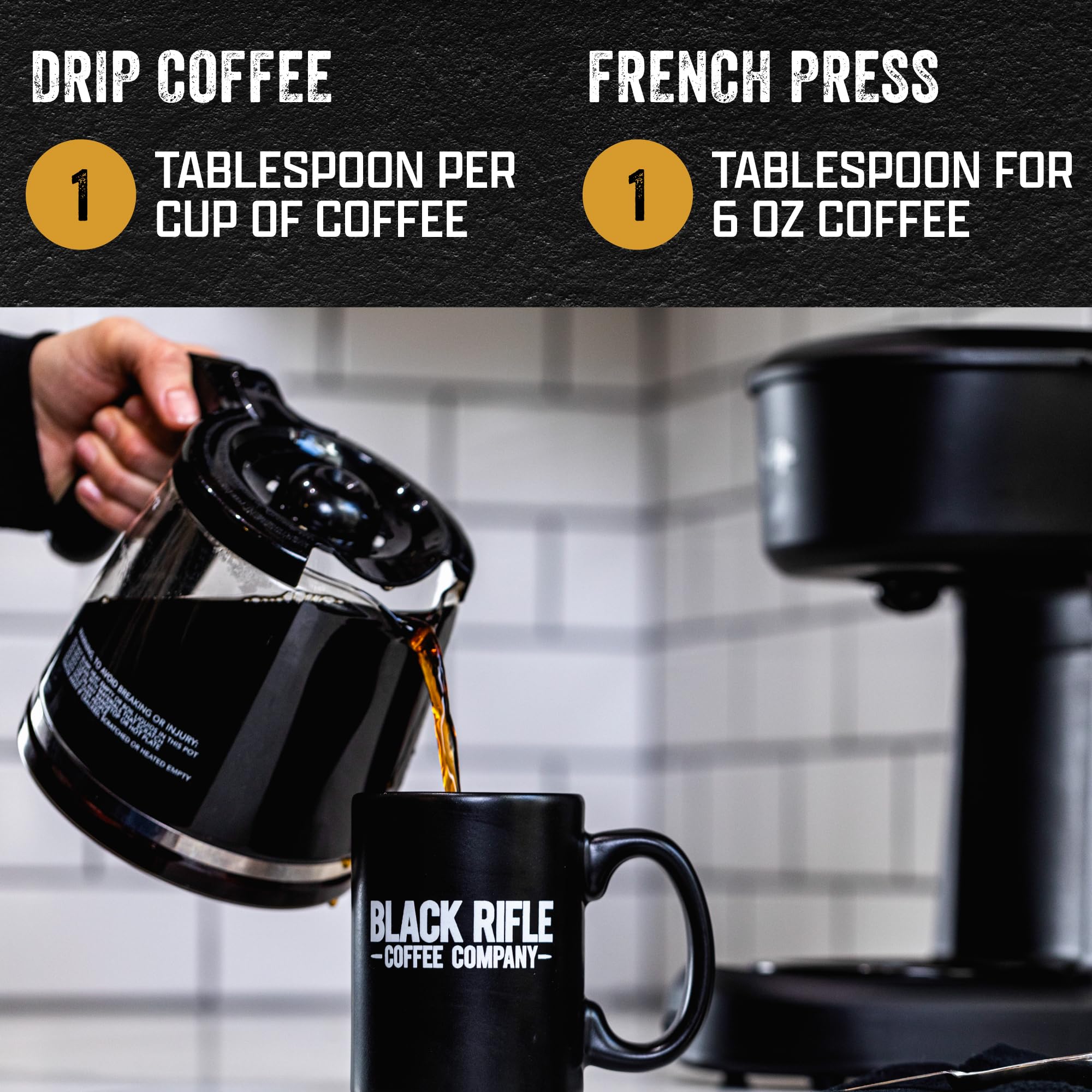Black Rifle Coffee Company Just Black, 18oz Bag, Ground Coffee Medium Roast - Roasted Blend Made from Arabica Beans - Colombian & Brazilian Beans - Veteran Founded & American Made