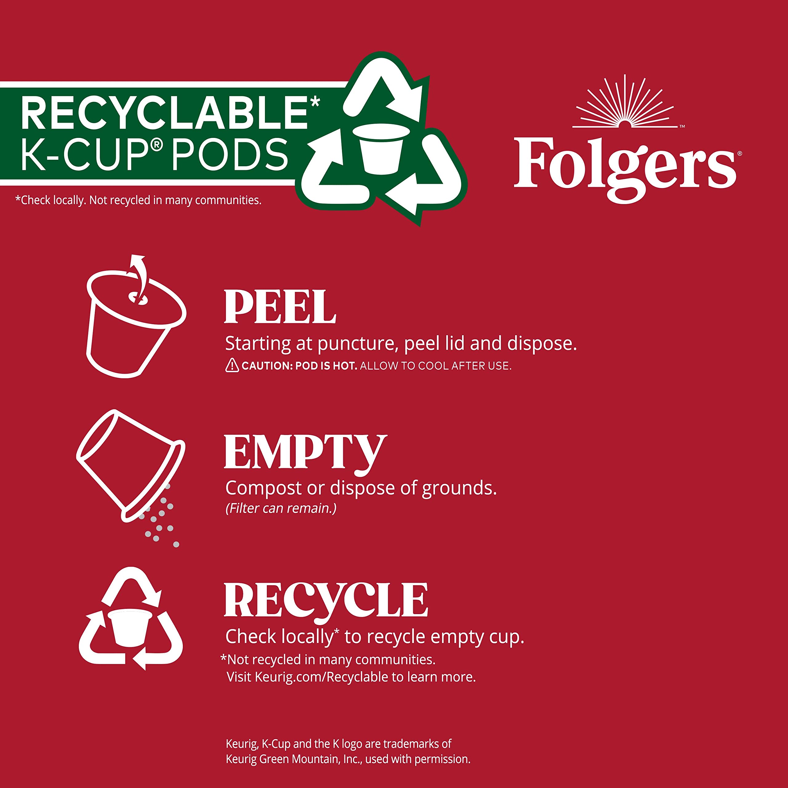 Folgers Black Silk, Dark Roast Coffee, Keurig K-Cup Pods, 12-Count Boxes (Pack of 6)