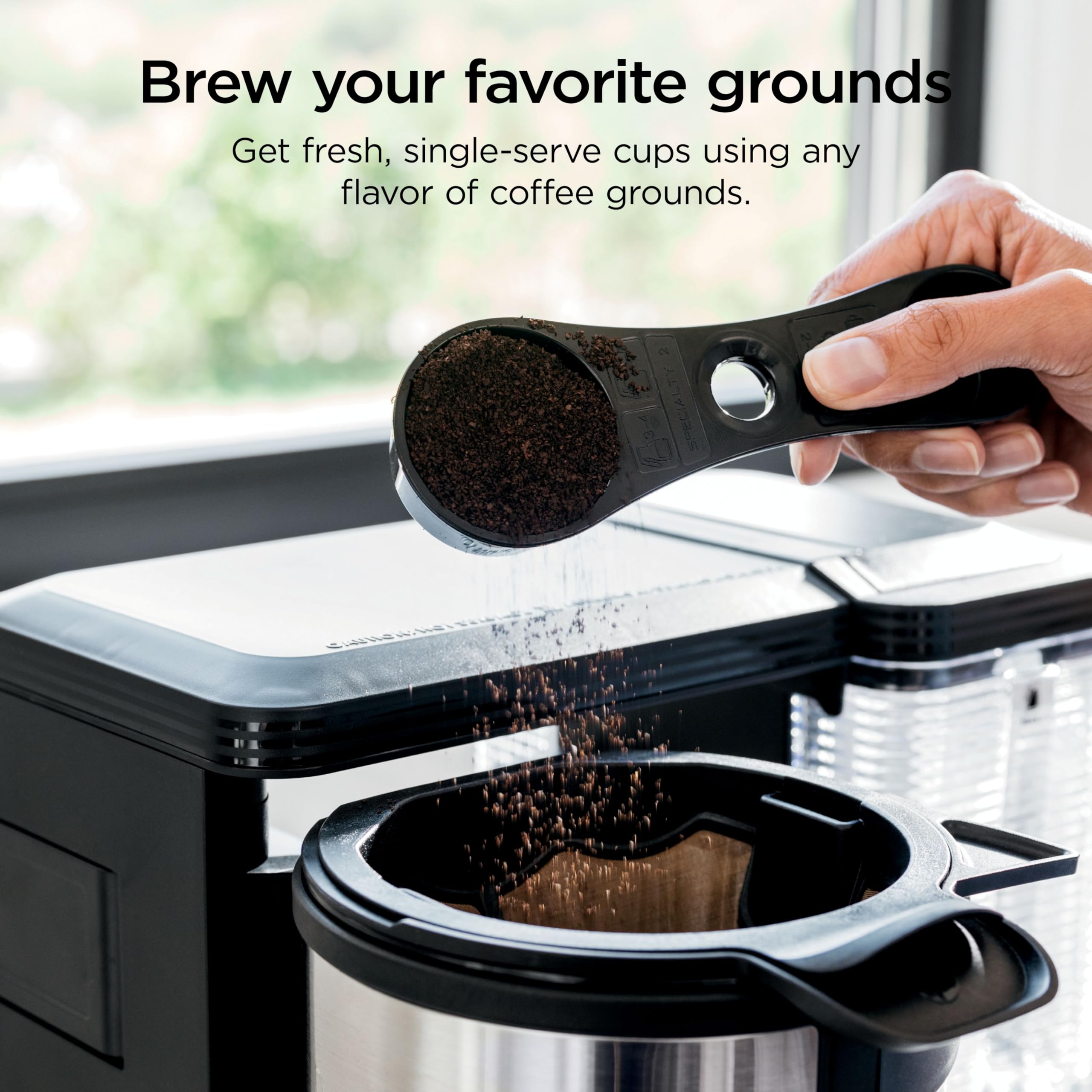 Ninja Specialty Coffee Maker | Includes 10-Cup Carafe, Fold-Away Frother, Permanent Filter & Removable, Dishwasher Safe Reservoir | 6 Brew Styles, 8 Cup to Travel Mug to Pot Sizes | Black | CM401