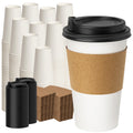 YEEHAW 100 Pack 16 oz Disposable Coffee Cups with Lids, Heat & Leak-proof Paper Cups, to Go Coffee Cups for Hot & Cold Beverage