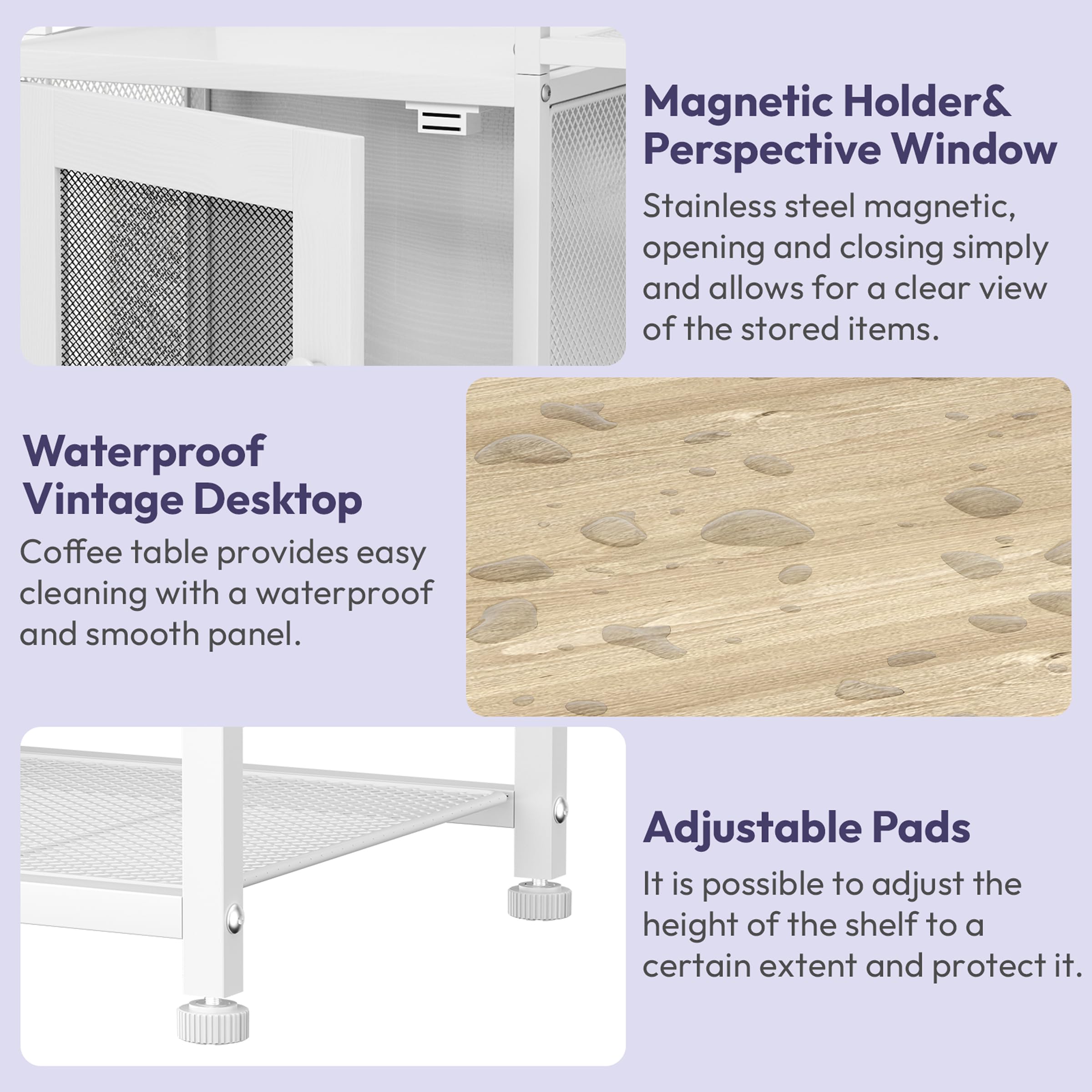 SWTYMIKI Coffee Bar Cabinet Station - Farmhouse Small Coffee Stand Station with Doors, Rustic Storage Organizer for Kitchen, Buffet Sideboard Cabinet Table for Home, Office, Corner, Bar, Espresso