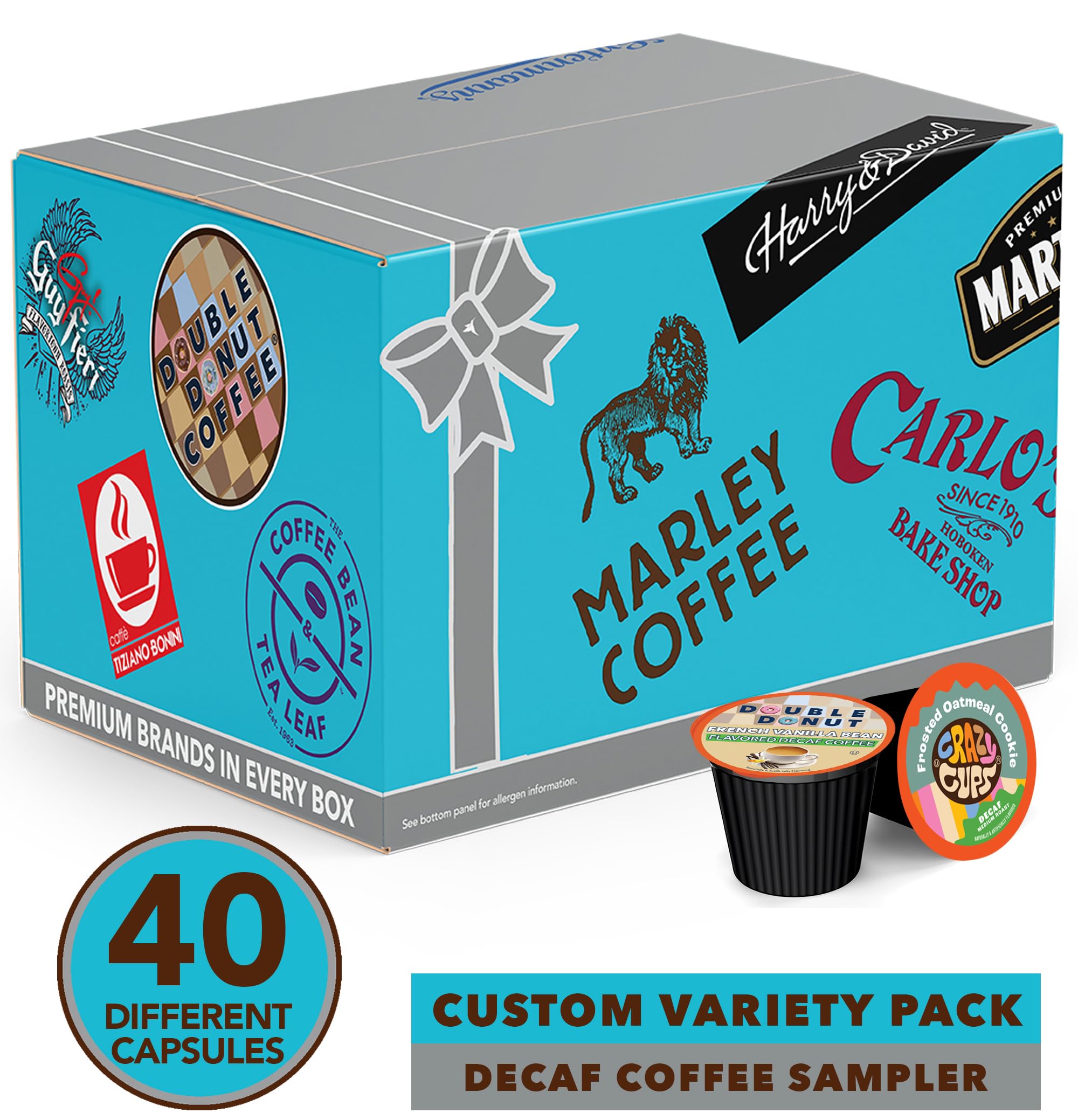 Crazy Cups Flavored Coffee Pods Variety Pack for Keurig K Cups Brewers, Assorted Flavored Coffee Sampler, 40 Count